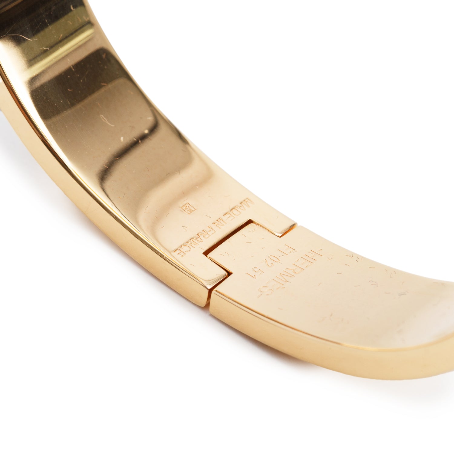 Hermes Gold Plated Black Enamel 12 MM Clic H Bracelet