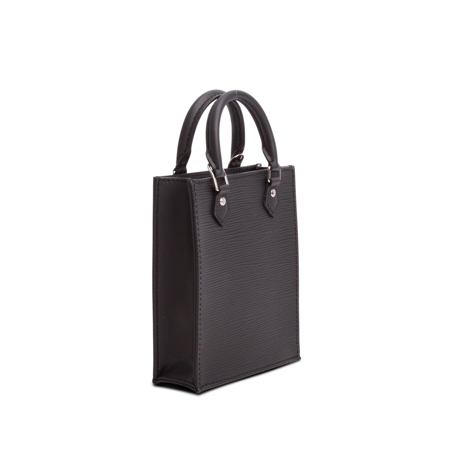 Louis Vuitton Black Epi Petit Sac Plat w/ Strap