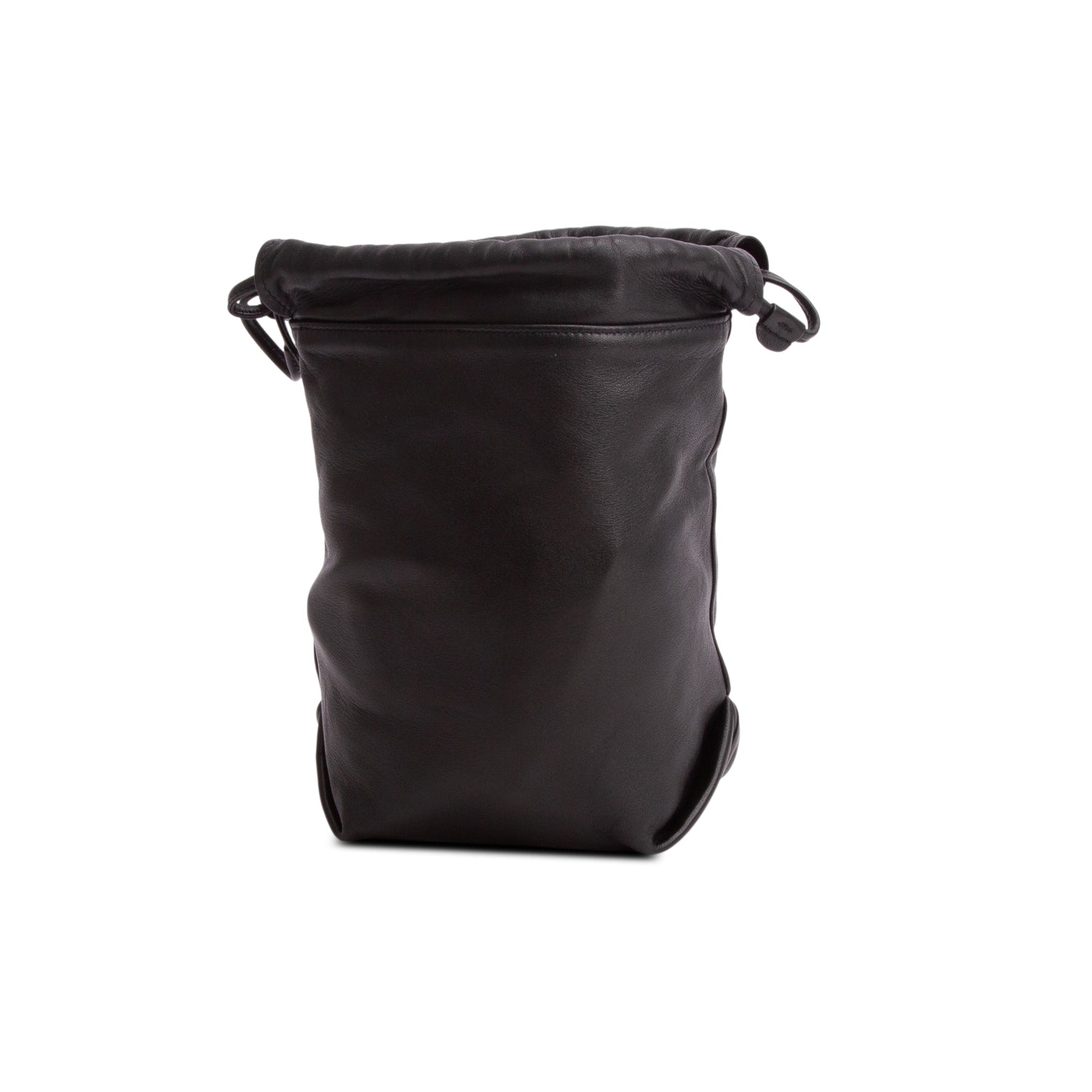 Saint Laurent Black Lambskin Teddy Drawstring Bag w/ Pouch