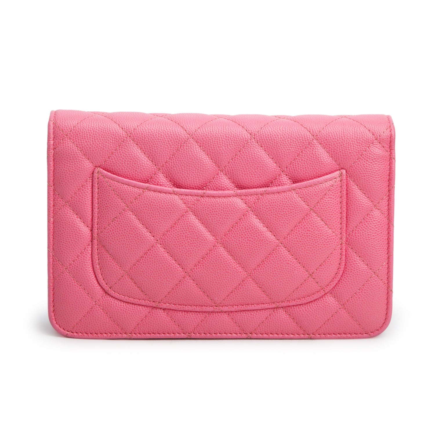 Chanel Pink Caviar Quilted Classic Wallet on Chain w/ Box & Authenticity Card