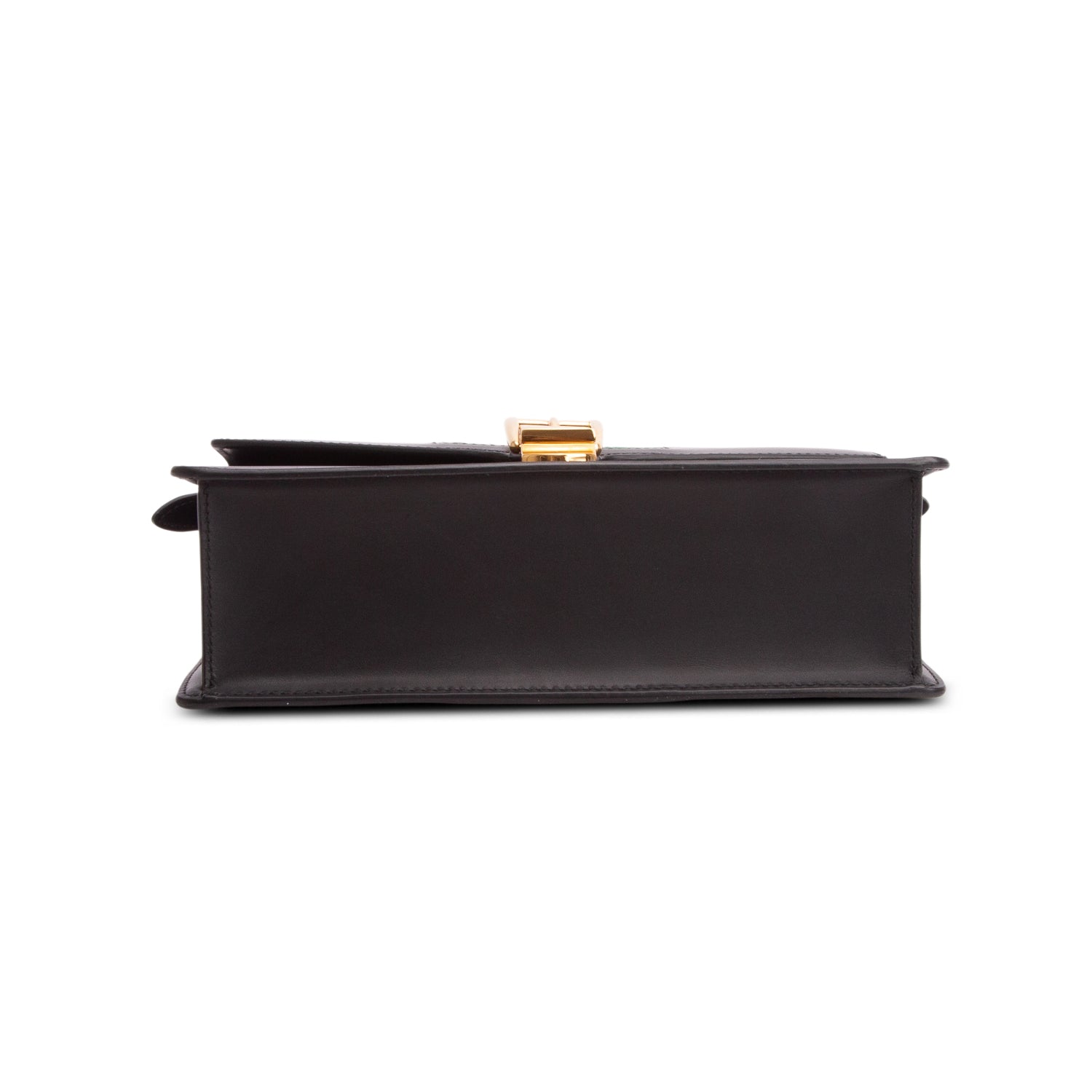 Gucci Black Calfskin Leather Web Small Sylvie Shoulder Bag