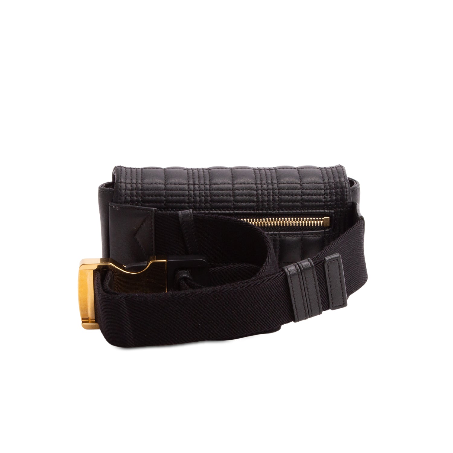 Burberry Black Lambskin Quilted Lola Belt Bag