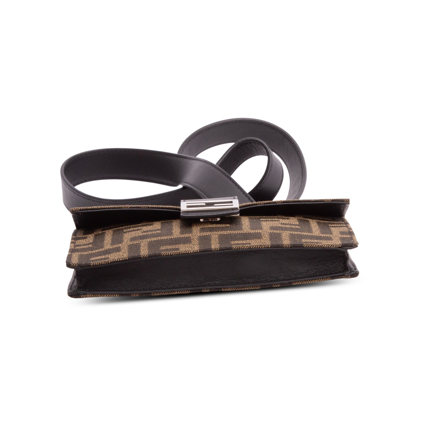 Fendi 2020 Recycled Fabric Jacquard Vitello Grace FF 1974 Baguette Belt Pouch w/ Box & Receipt