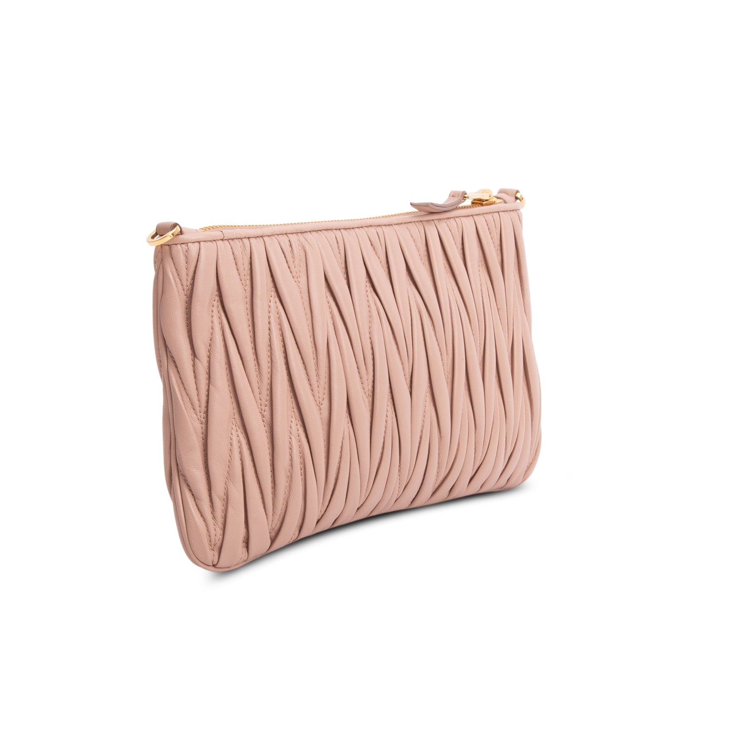 Miu Miu Pink Matelasse Crossbody Bag w/ Straps