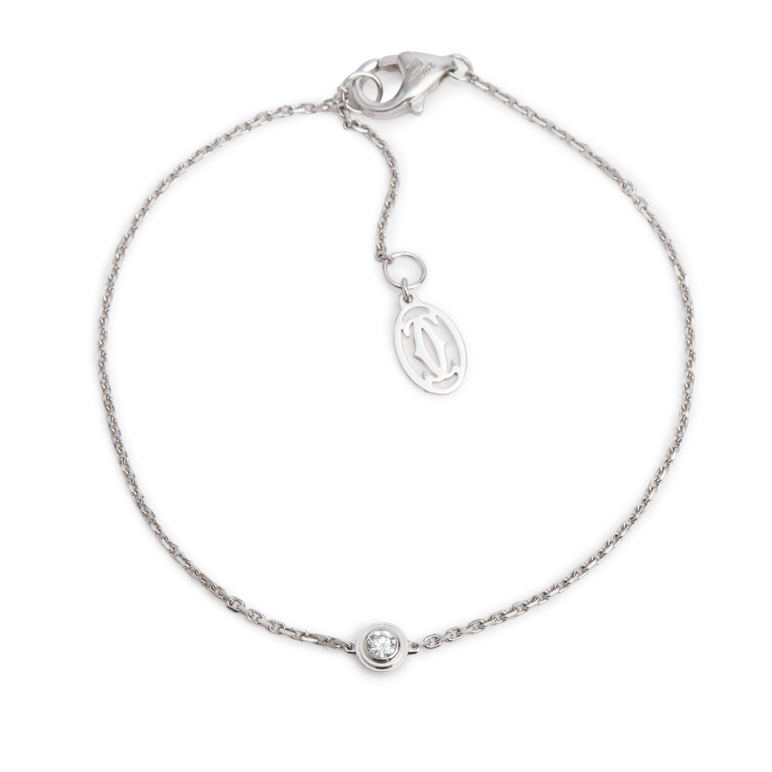 Cartier 18k White Gold Diamond D'Amour Bracelet, Mini Model w/ Box & Receipt