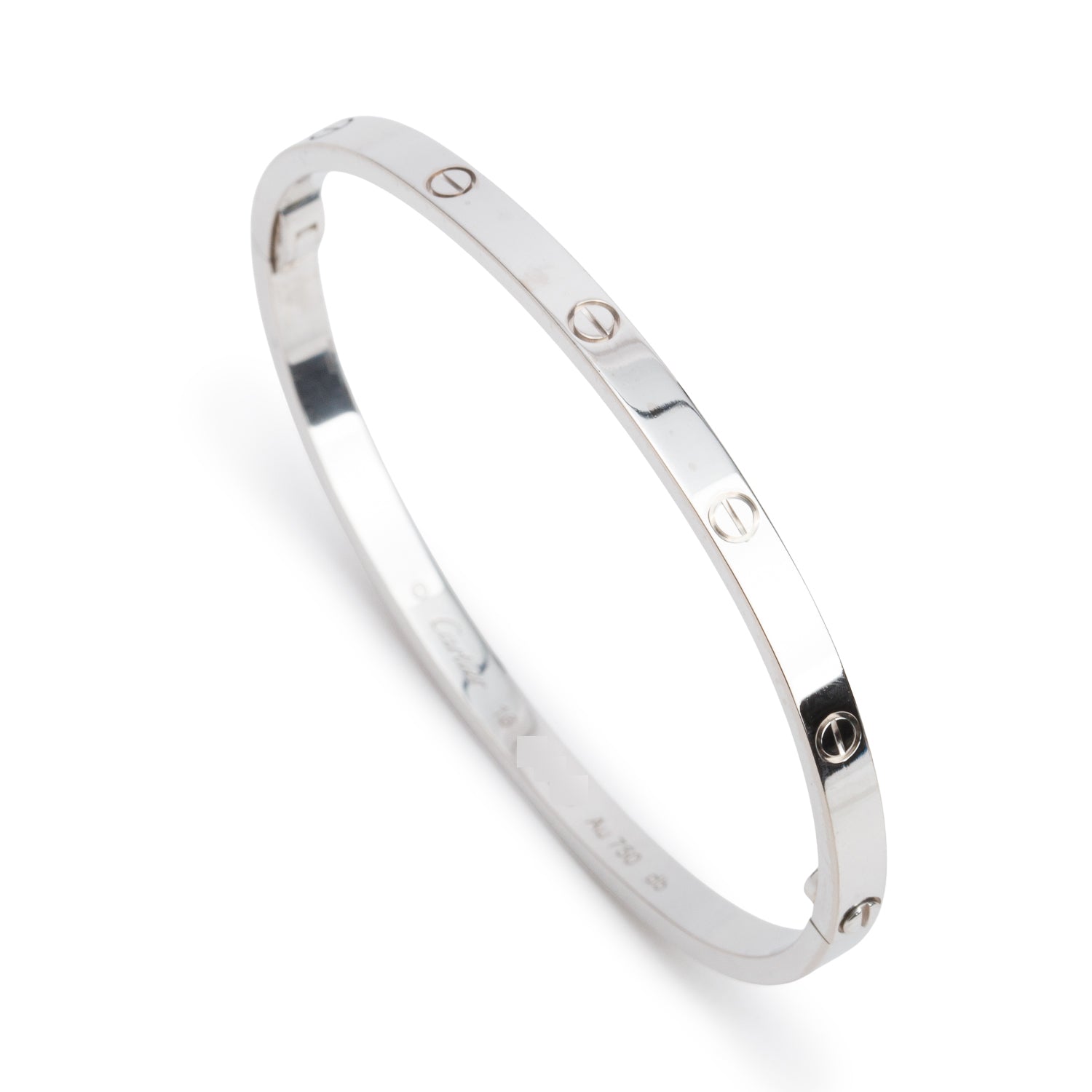 Cartier 2025 18k White Gold 3.65 MM Love Bracelet, Small Model, Size 16 w/ Box & Certificate