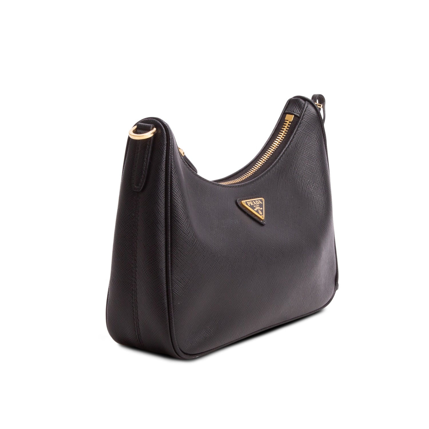 Prada Black Saffiano Lux Re-Edition 2005 Shoulder Bag w/ Box, Straps & Authenticity Card