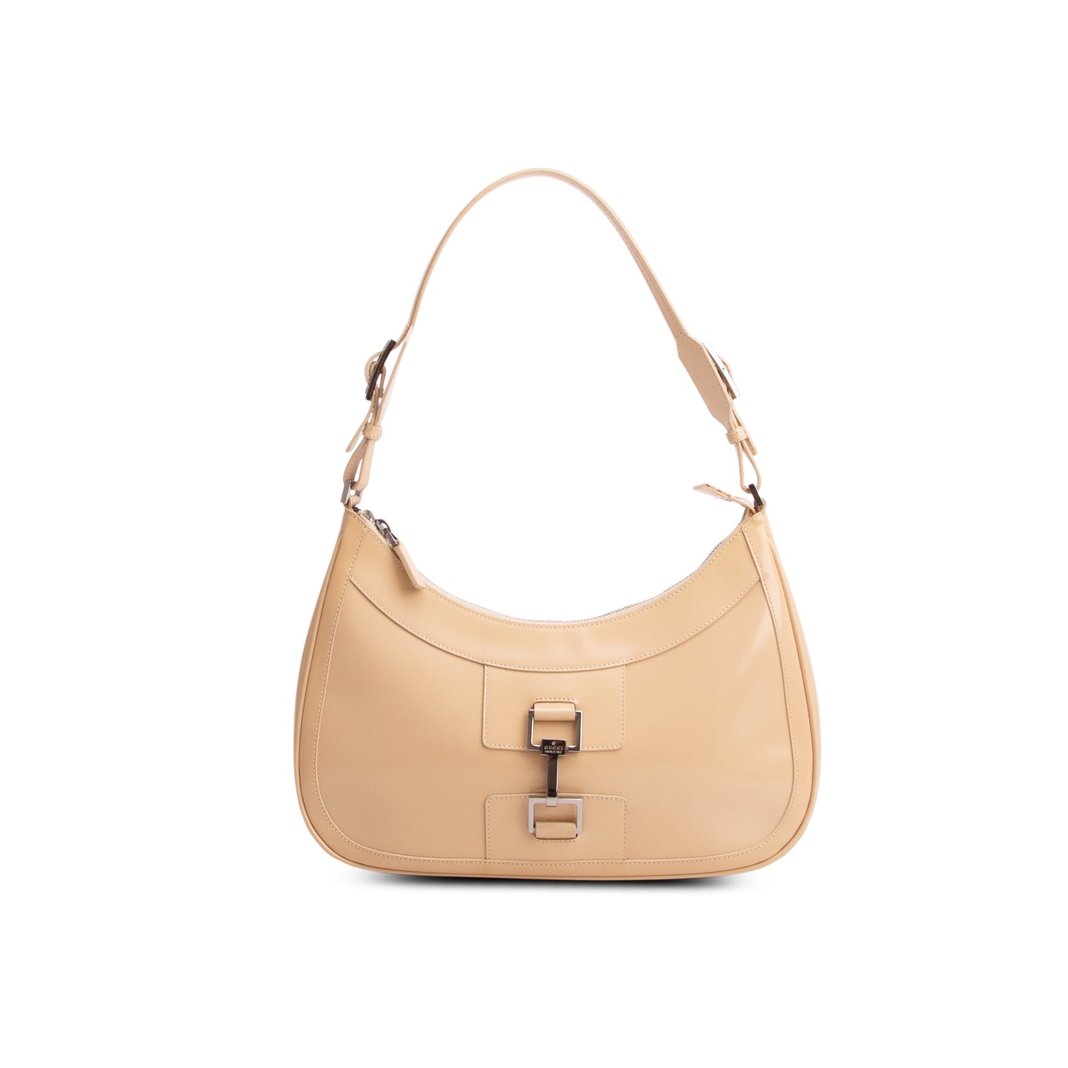 Gucci Vintage Beige Patent Leather Shoulder Bag