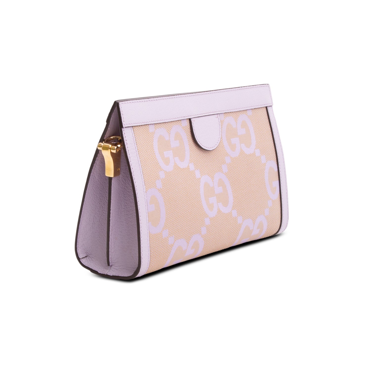 Gucci Purple Monogram Jumbo GG Textured Dollar Calfskin Small Ophidia Chain Shoulder w/ Box