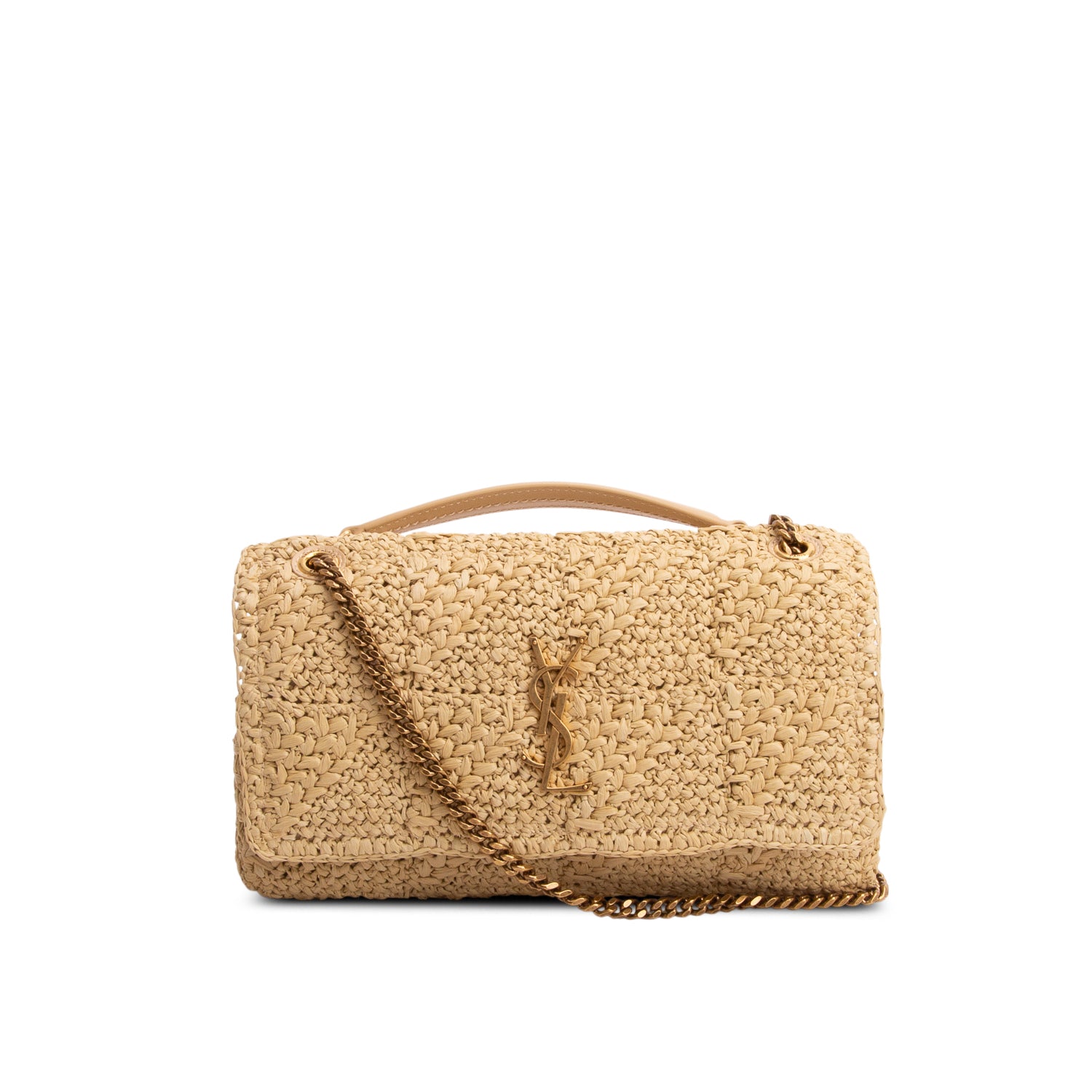 Saint Laurent 2023 Neutral Raffia Medium Jamie Shoulder Bag