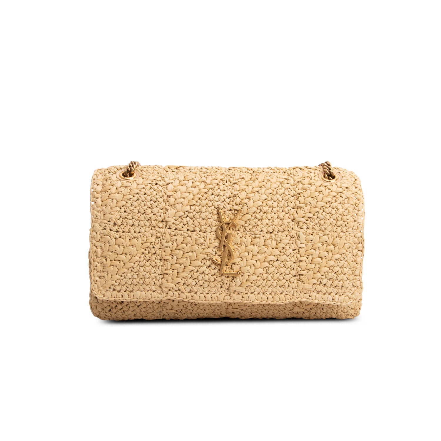 Saint Laurent 2023 Neutral Raffia Medium Jamie Shoulder Bag