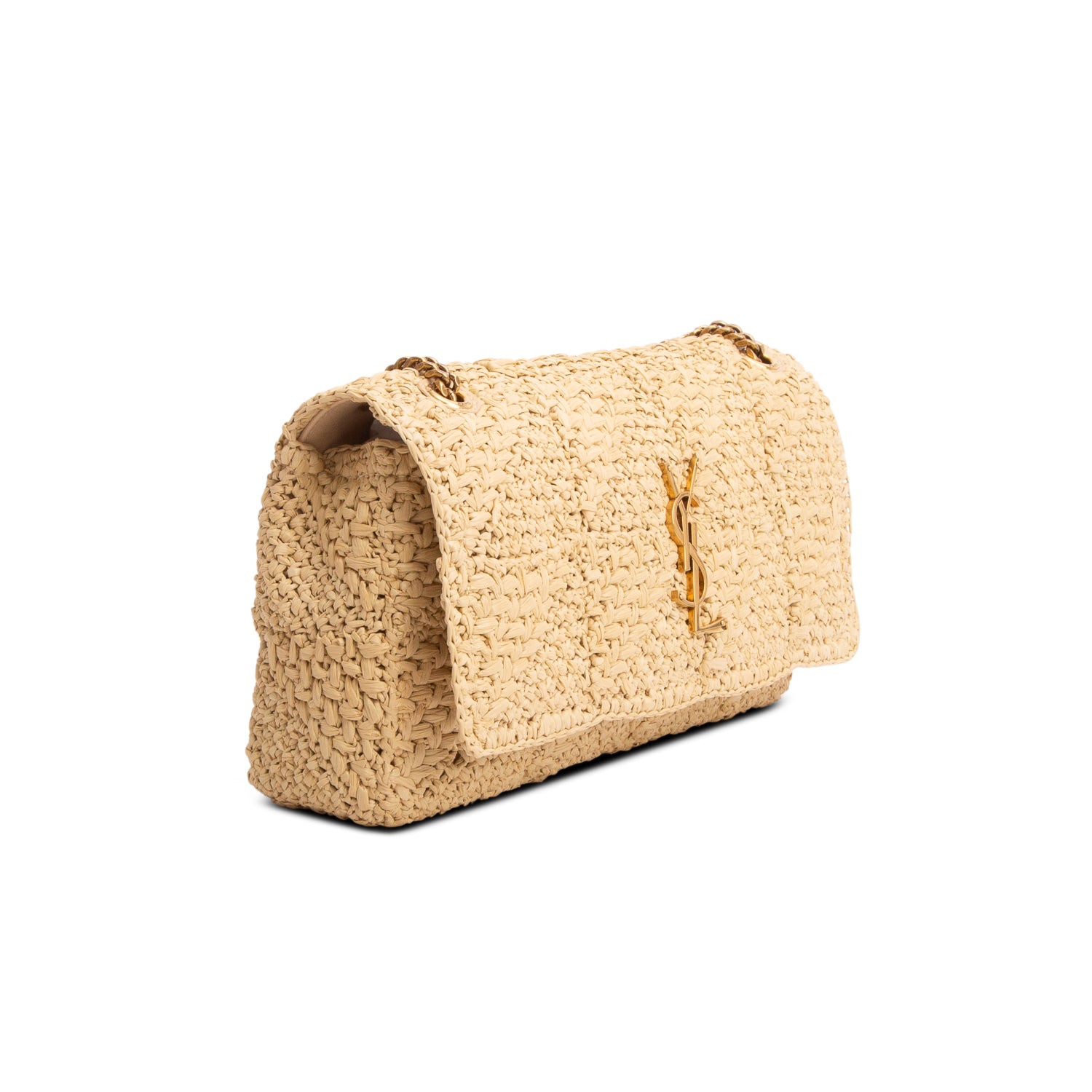 Saint Laurent 2023 Neutral Raffia Medium Jamie Shoulder Bag