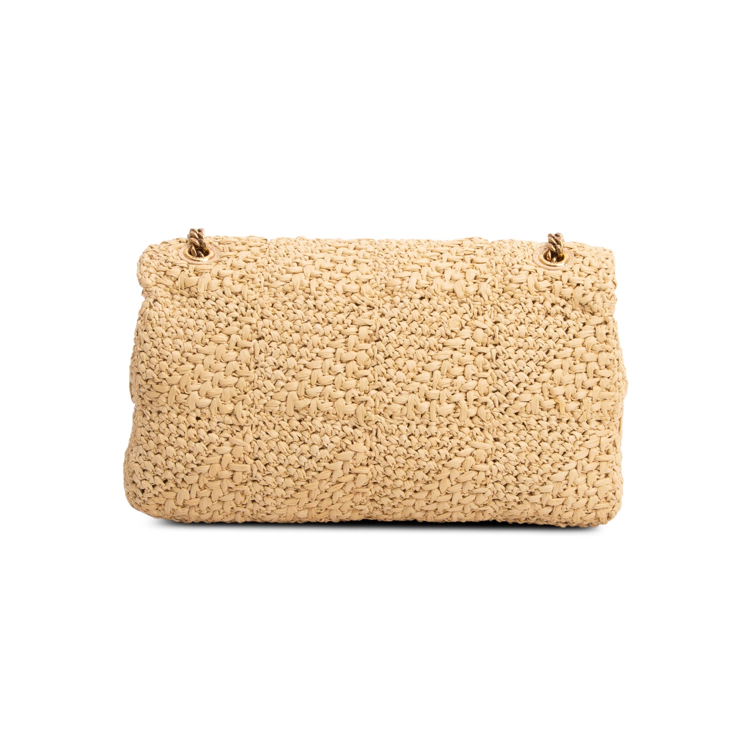 Saint Laurent 2023 Neutral Raffia Medium Jamie Shoulder Bag