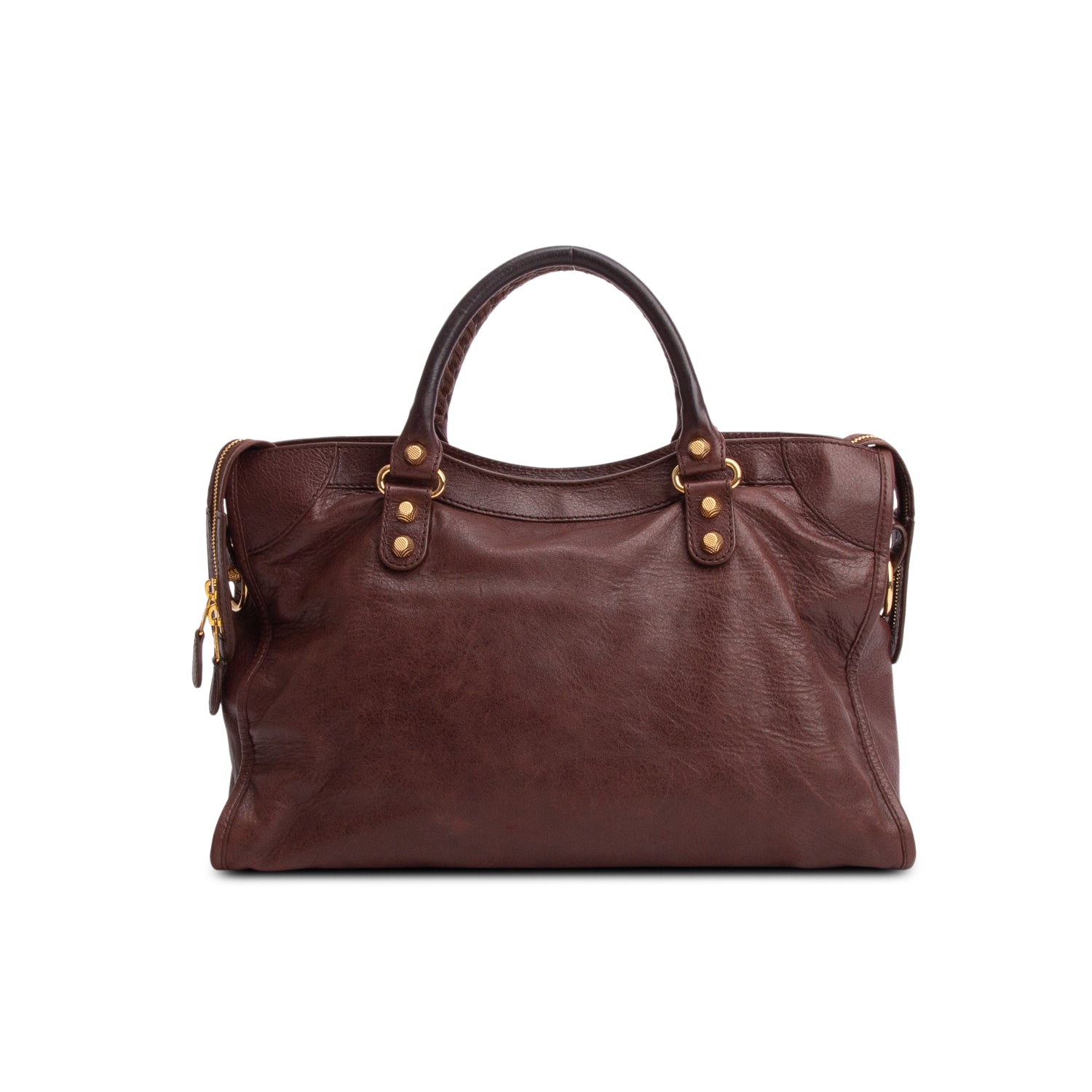 Balenciaga Brown Agneau Leather Le City Medium Bag w/ Strap