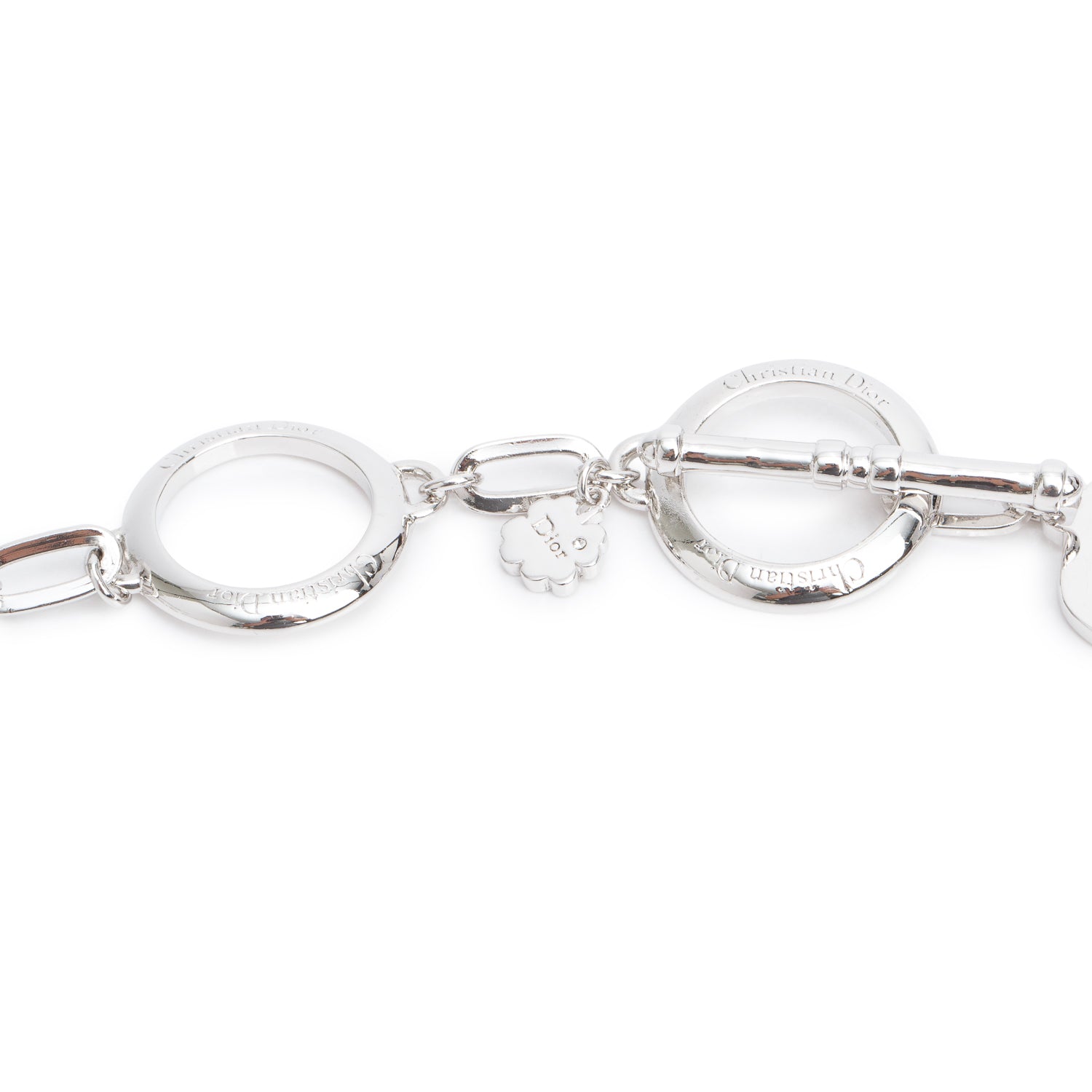 Christian Dior Silver Tone Metal Chain Waist Belt w/ Box