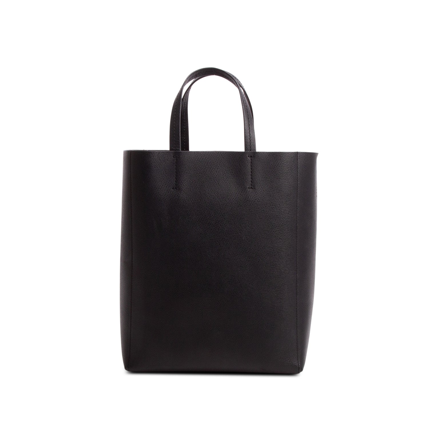 Celine Black Grained Calfskin Small Vertical Cabas Tote w/ Strap