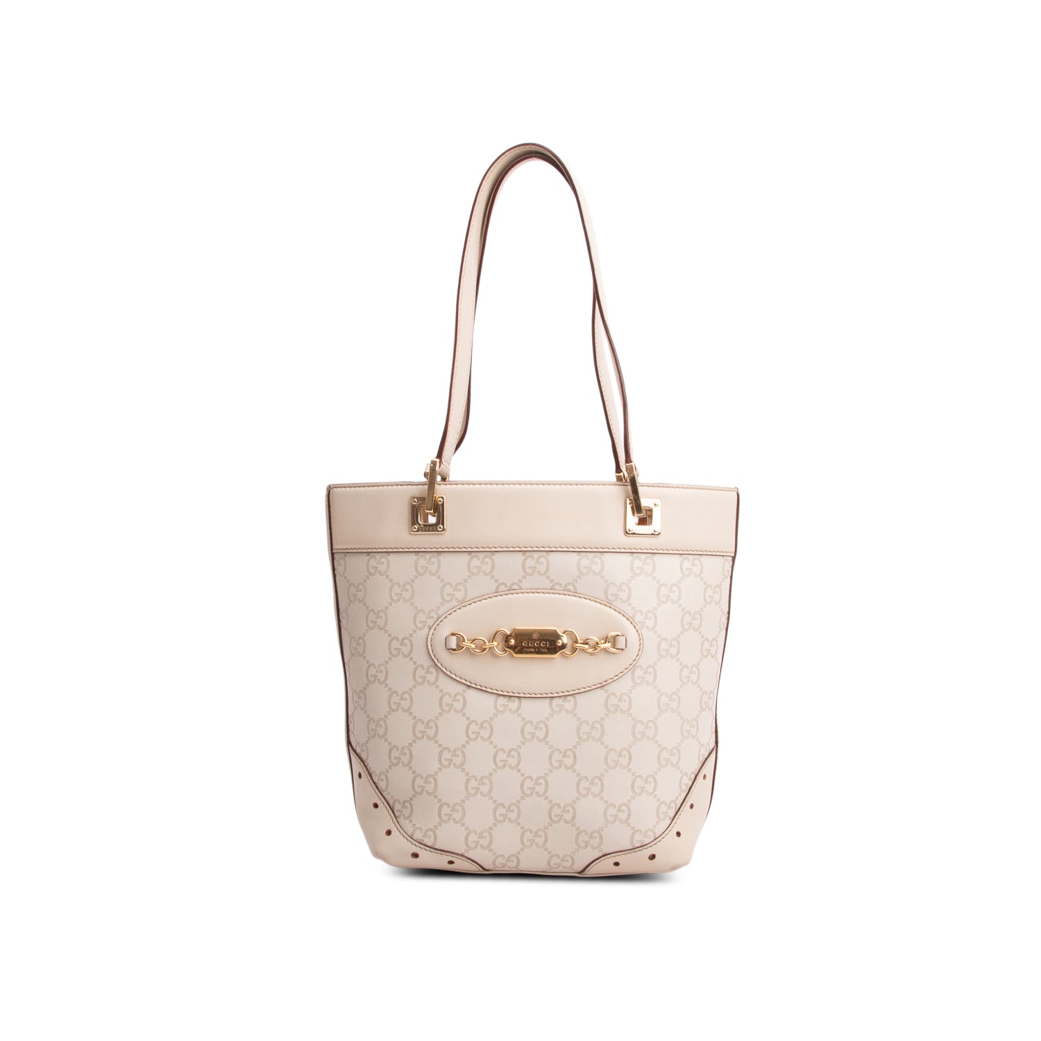 Gucci Cream Signature Small Punch Tote