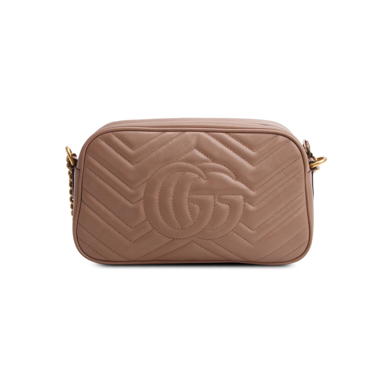 Gucci Beige GG Marmont Matelasse Small Shoulder Bag w/ Box