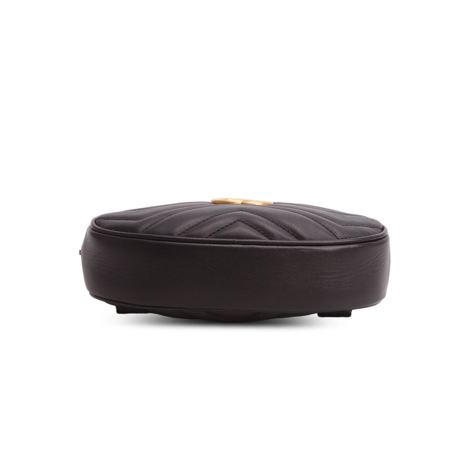 Gucci Black GG Marmont Matelasse Leather Belt Bag, Size 95 38