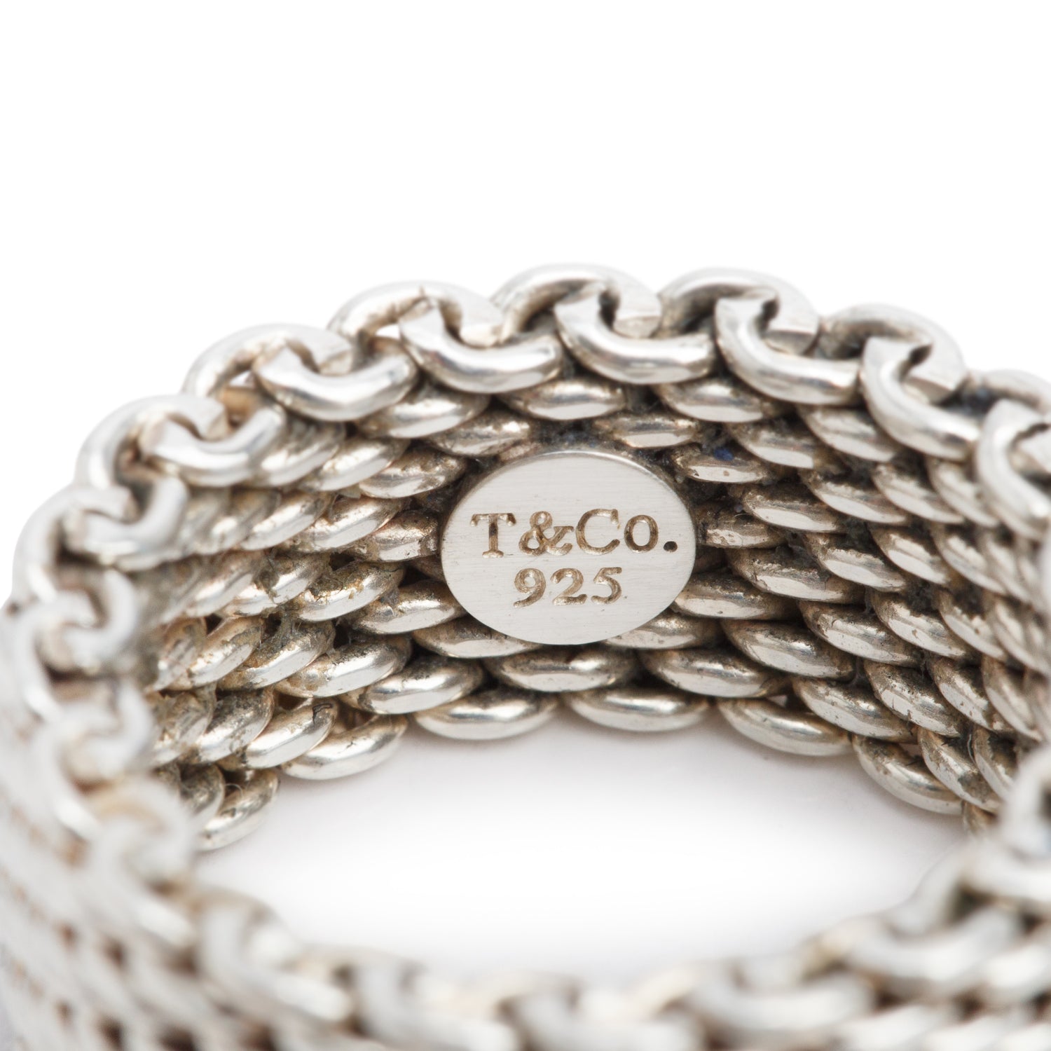 Tiffany & Co. Sterling Silver Somerset Mesh Ring, Size 7