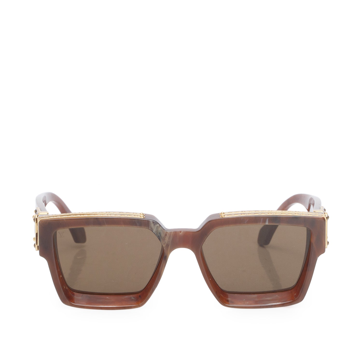 Louis Vuitton 2020 Z1337W Brown Choco Marble Acetate 1.1 Millionaires Sunglasses w/ Box