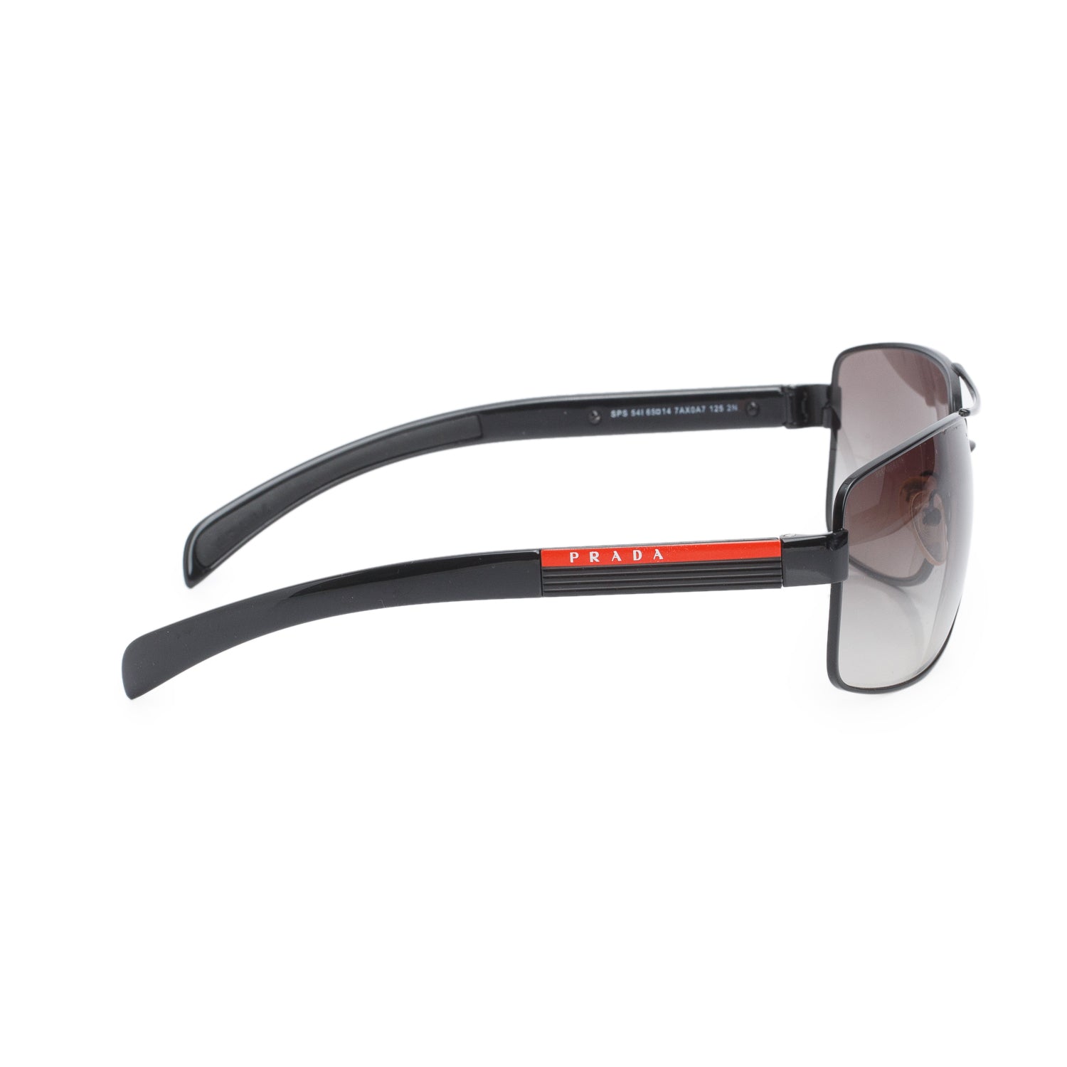 Prada SPS 541 Black-Tone Metal/Acetate Linea Rosa Pilot Sunglasses w/ Case