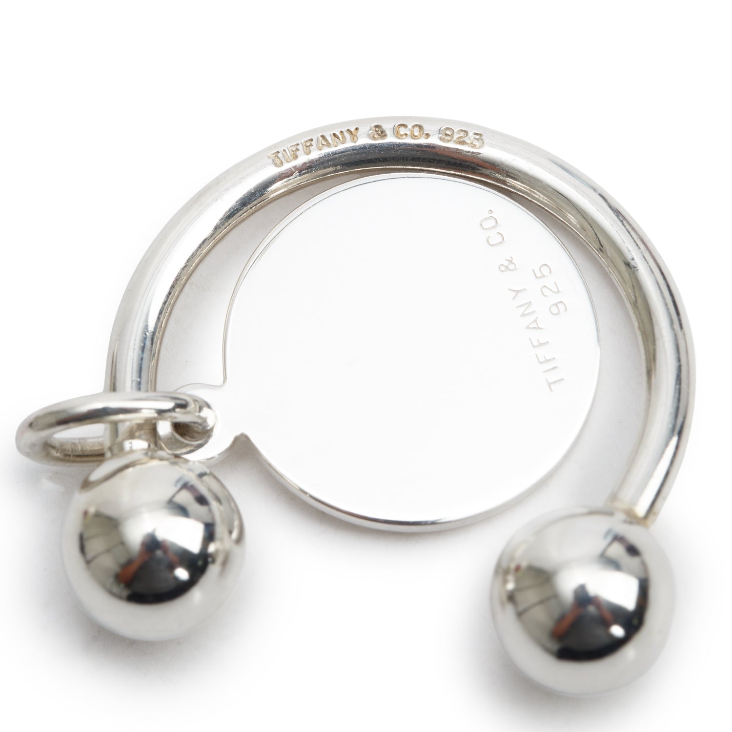 Tiffany & Co. Sterling Silver Small Round Tag Key Ring