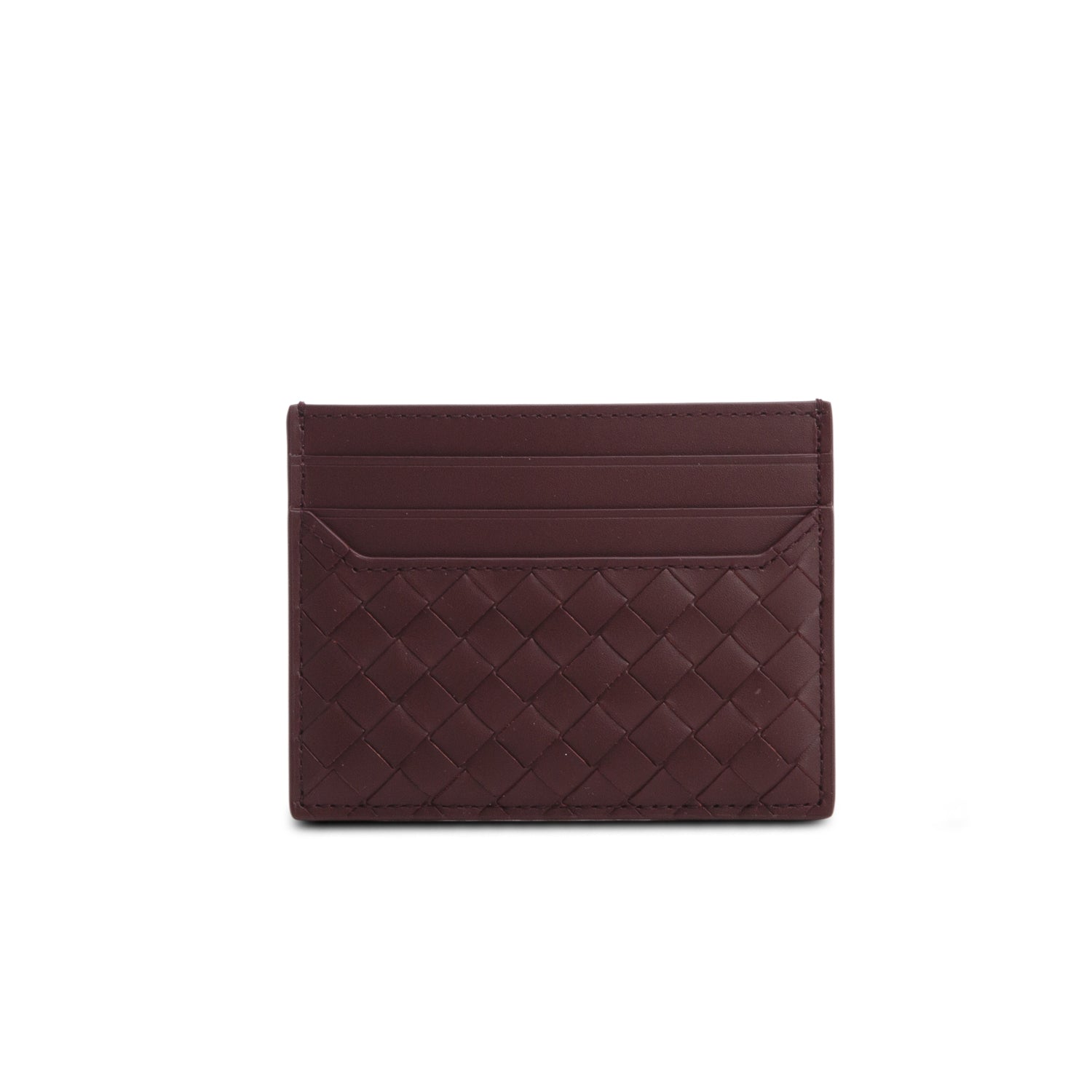 Bottega Venetta Brown Intreciatto Nappa Leather Card Holder w/ Box