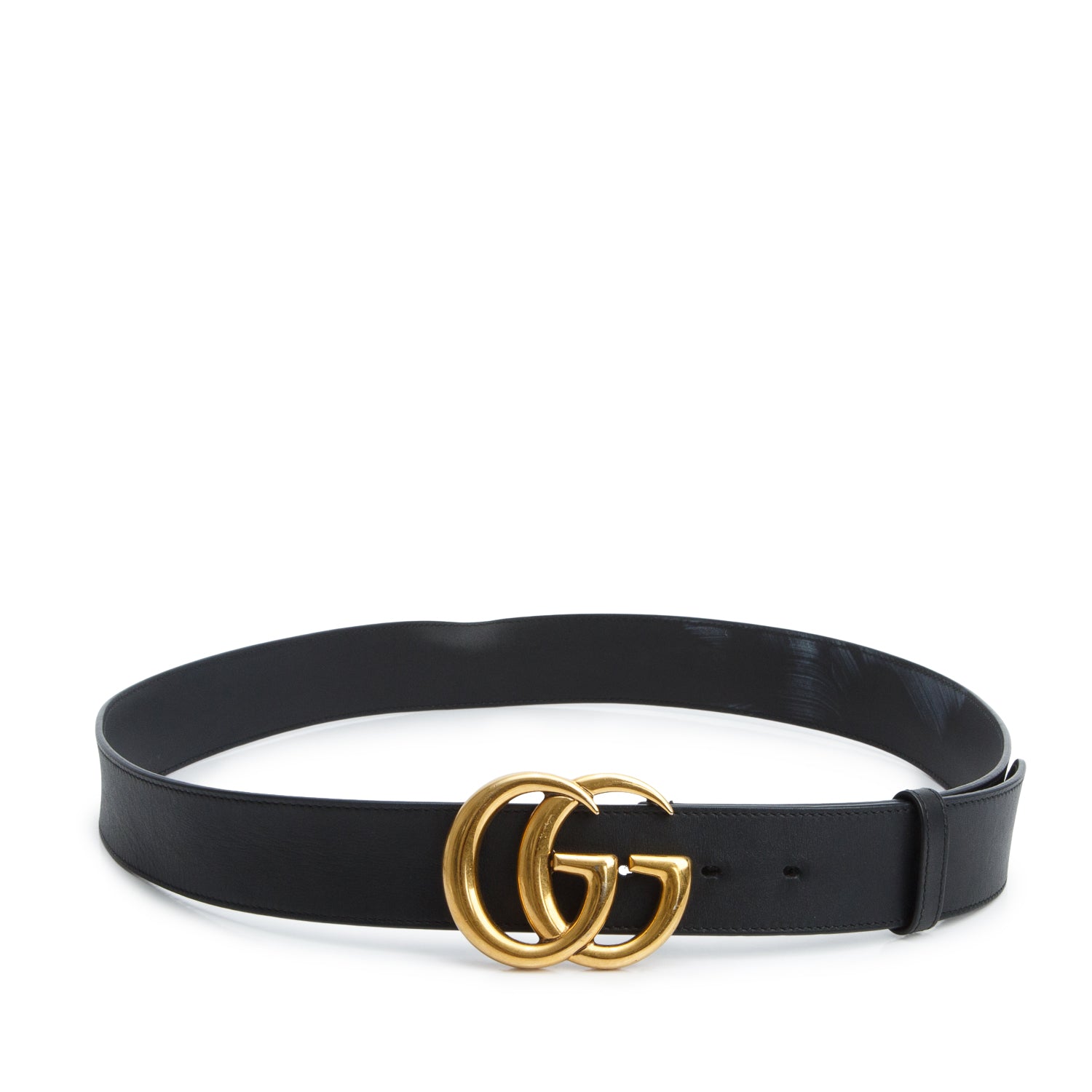 Gucci Black GG Marmont Wide Leather Belt 105 42