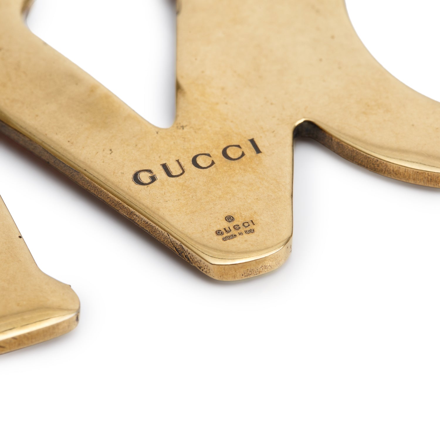 Gucci Gold-Plated Metal Multicolour Crystal Loved Pendant Necklace