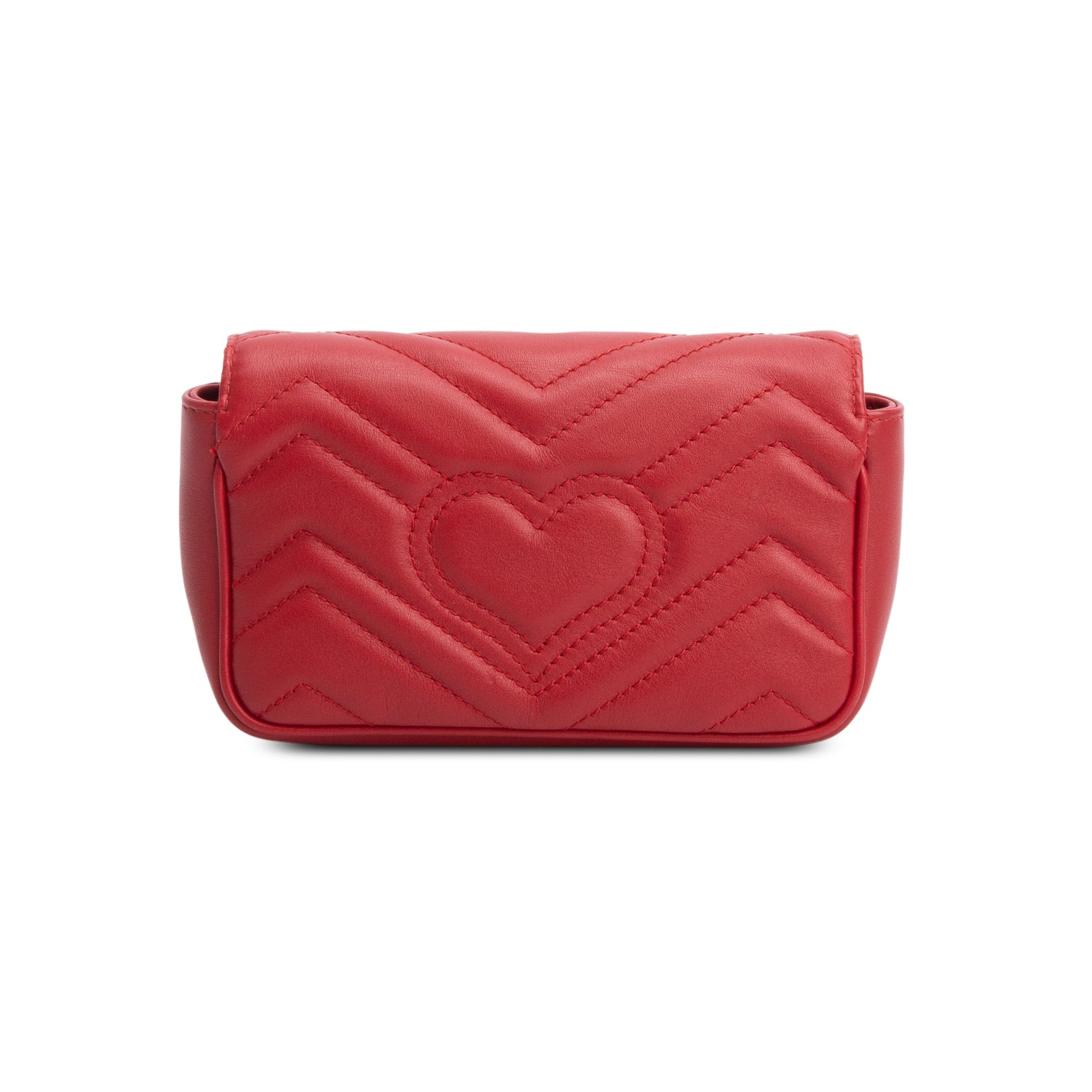 Gucci Red GG Marmont Matelasse Leather Super Mini Bag