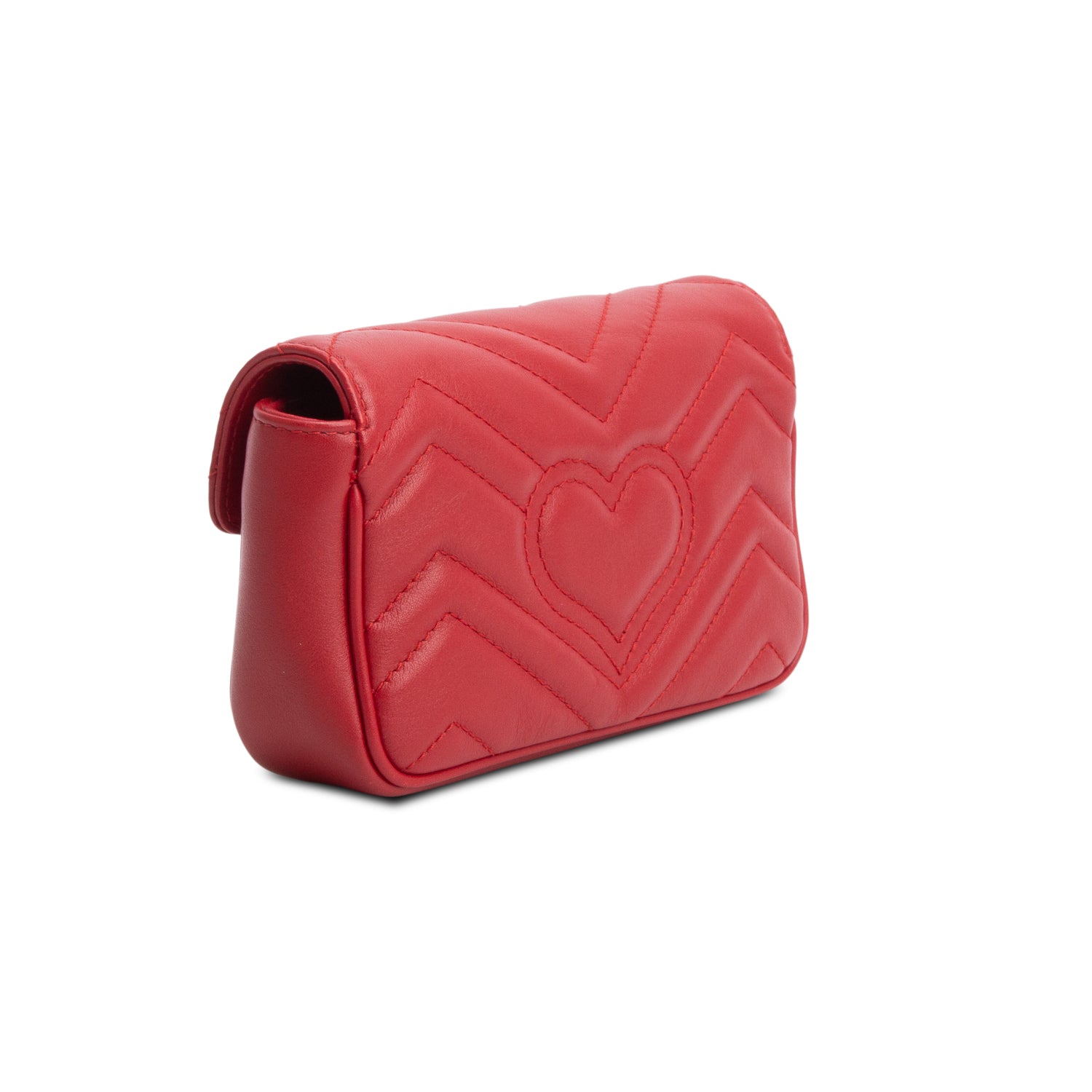 Gucci Red GG Marmont Matelasse Leather Super Mini Bag
