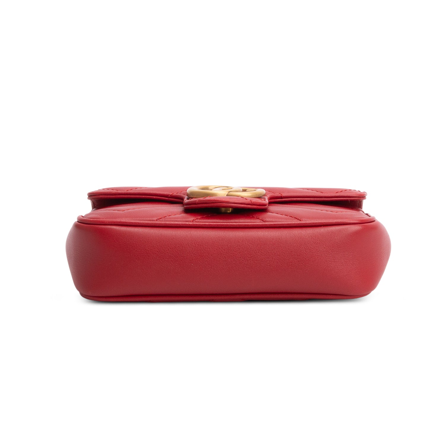 Gucci Red GG Marmont Matelasse Leather Super Mini Bag