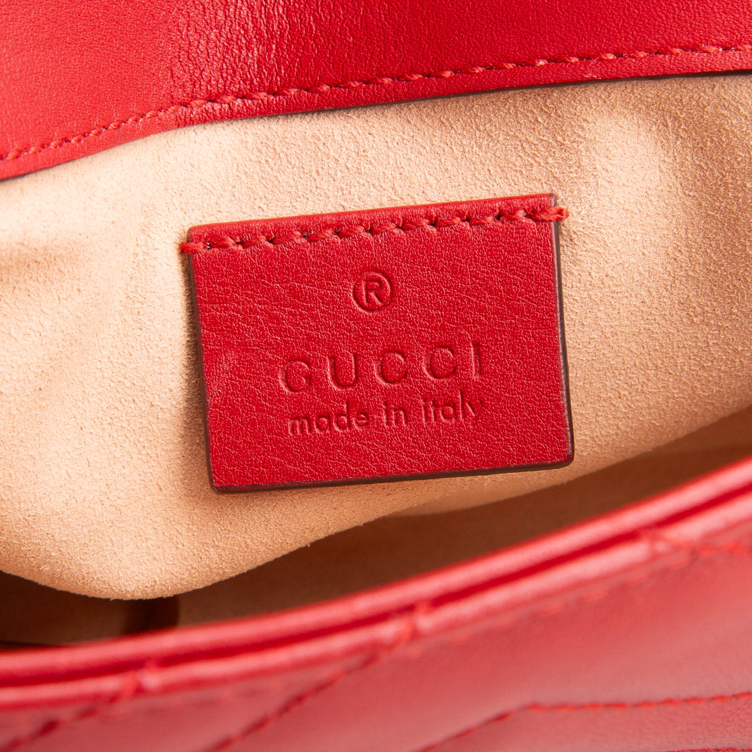 Gucci Red GG Marmont Matelasse Leather Super Mini Bag