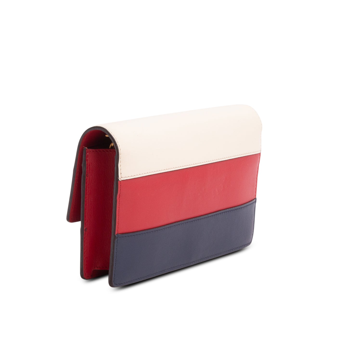 Gucci Tri-Color Calfskin Queen Margaret Chain Wallet