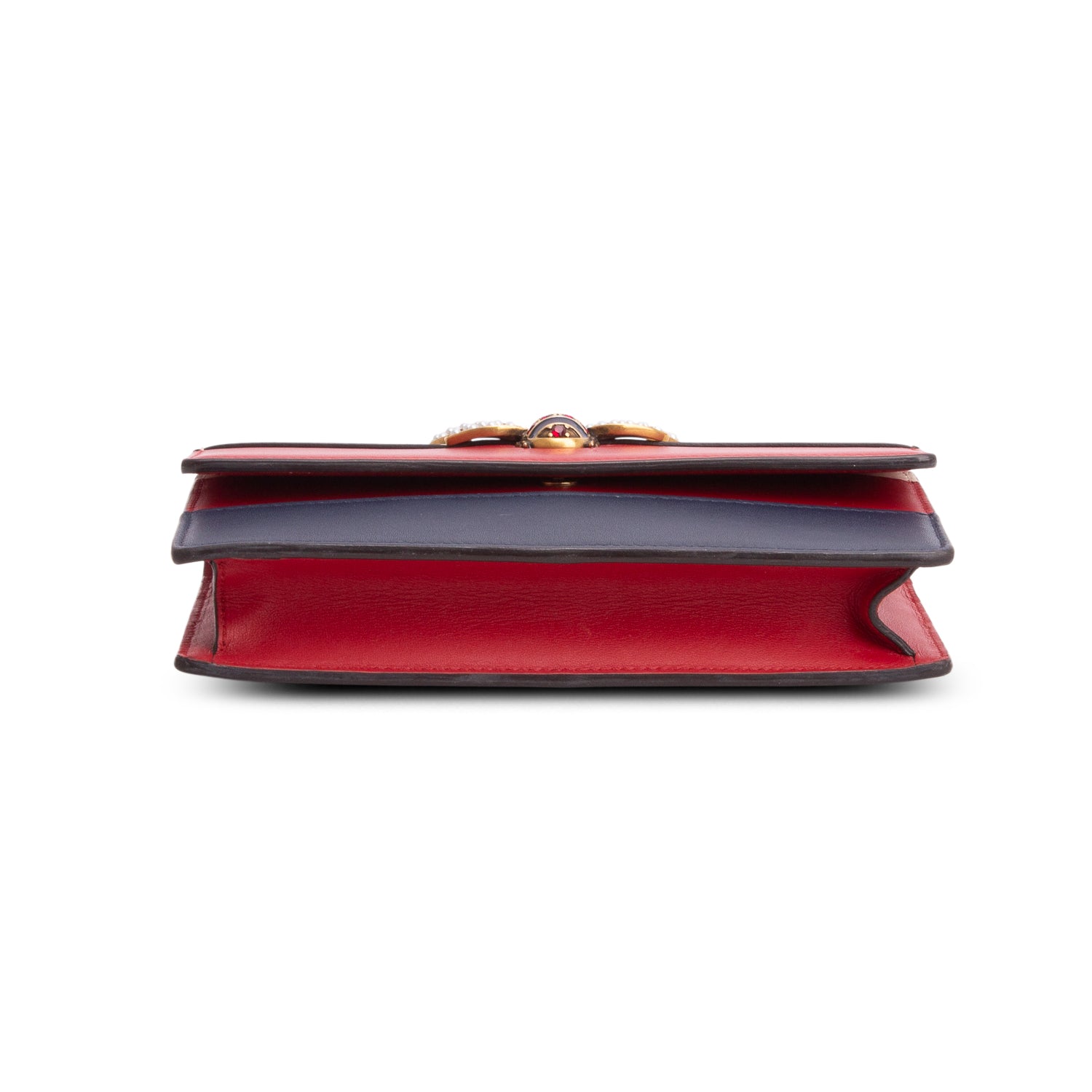 Gucci Tri-Color Calfskin Queen Margaret Chain Wallet