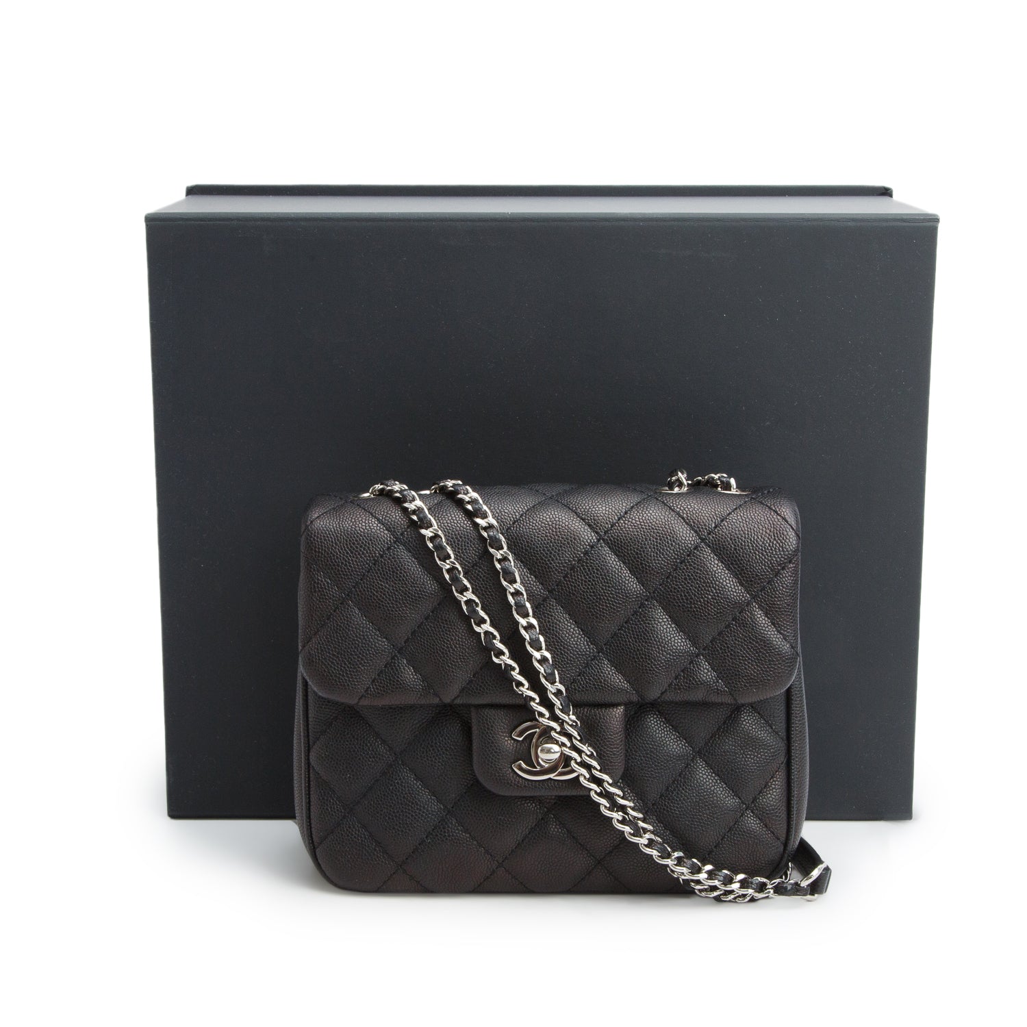 Chanel Black Caviar Quilted Leather Small Urban Companion w/ Box, Authenticity Card & Receipt