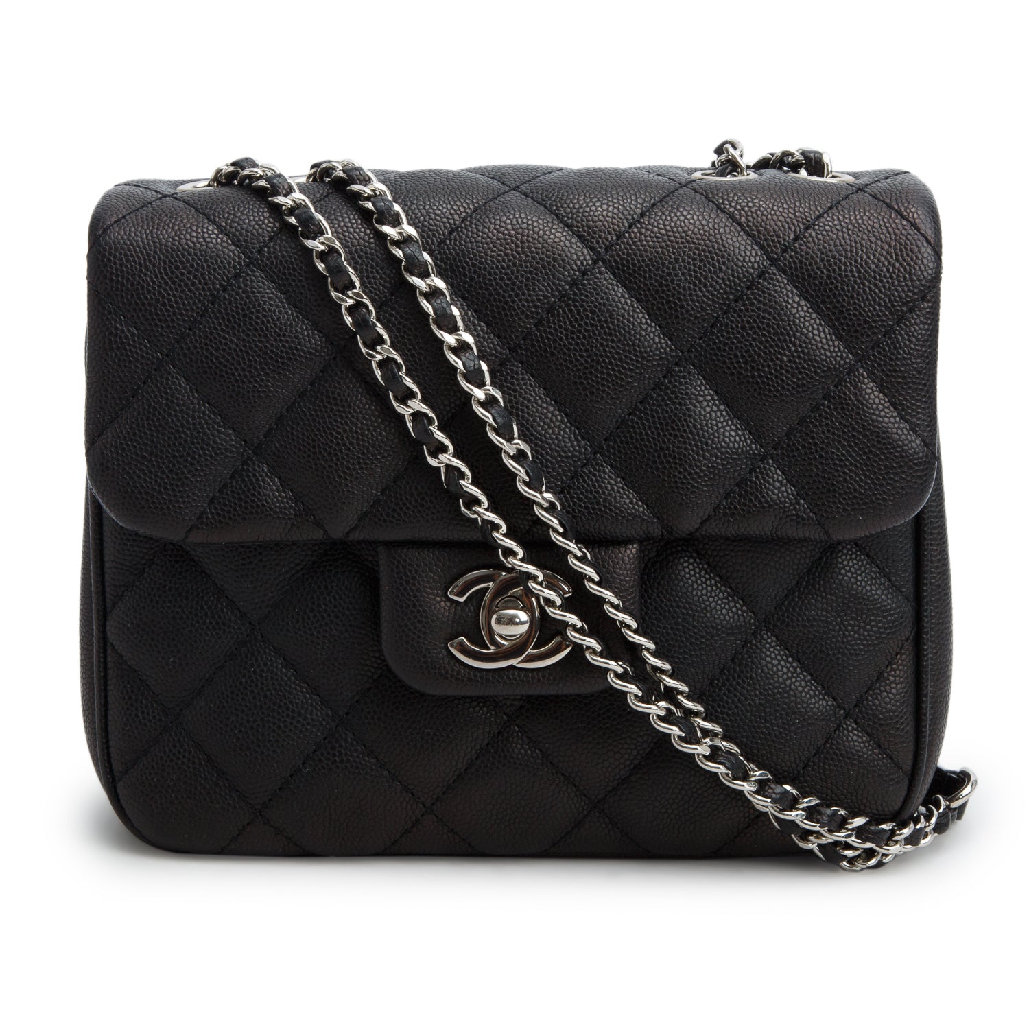 Chanel Black Caviar Quilted Leather Small Urban Companion w/ Box, Authenticity Card & Receipt
