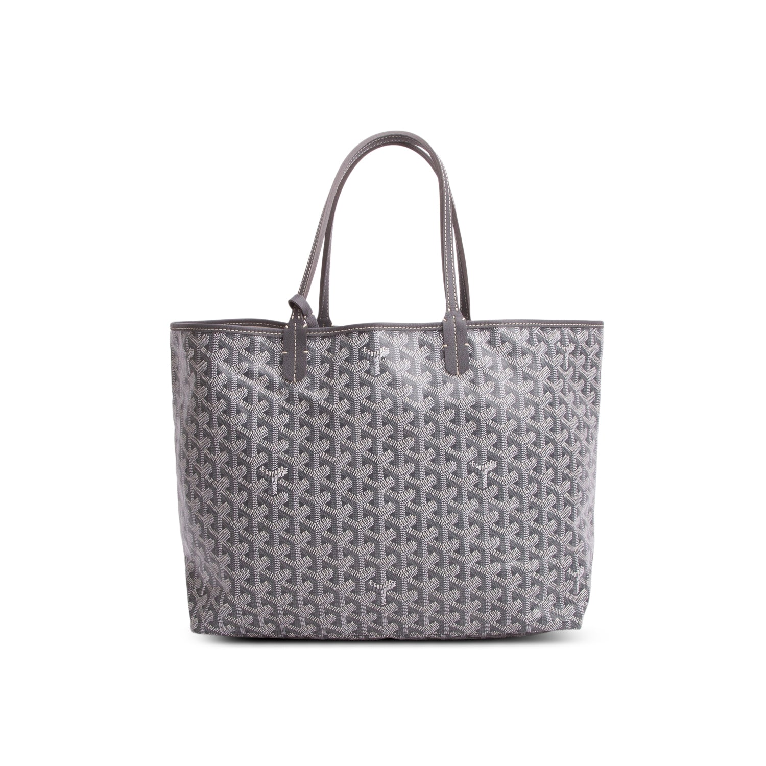 Goyard 2022 Grey Goyardine Saint Louis PM Tote w/ Pouch