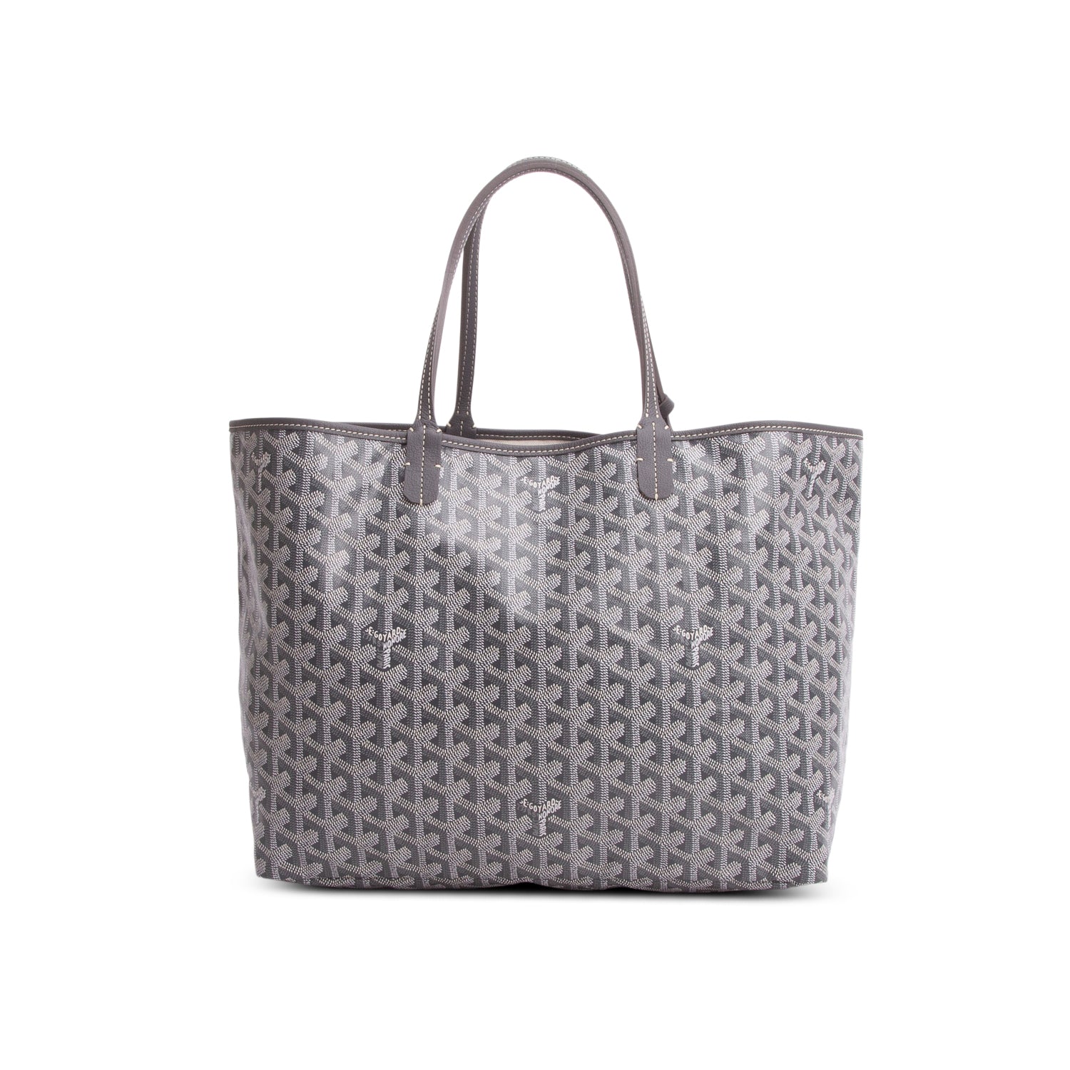 Goyard 2022 Grey Goyardine Saint Louis PM Tote w/ Pouch