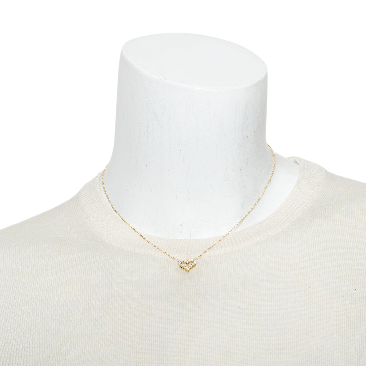 Tiffany & Co. 18k Yellow Gold Small Diamond Heart Pendant Necklace w/ Box