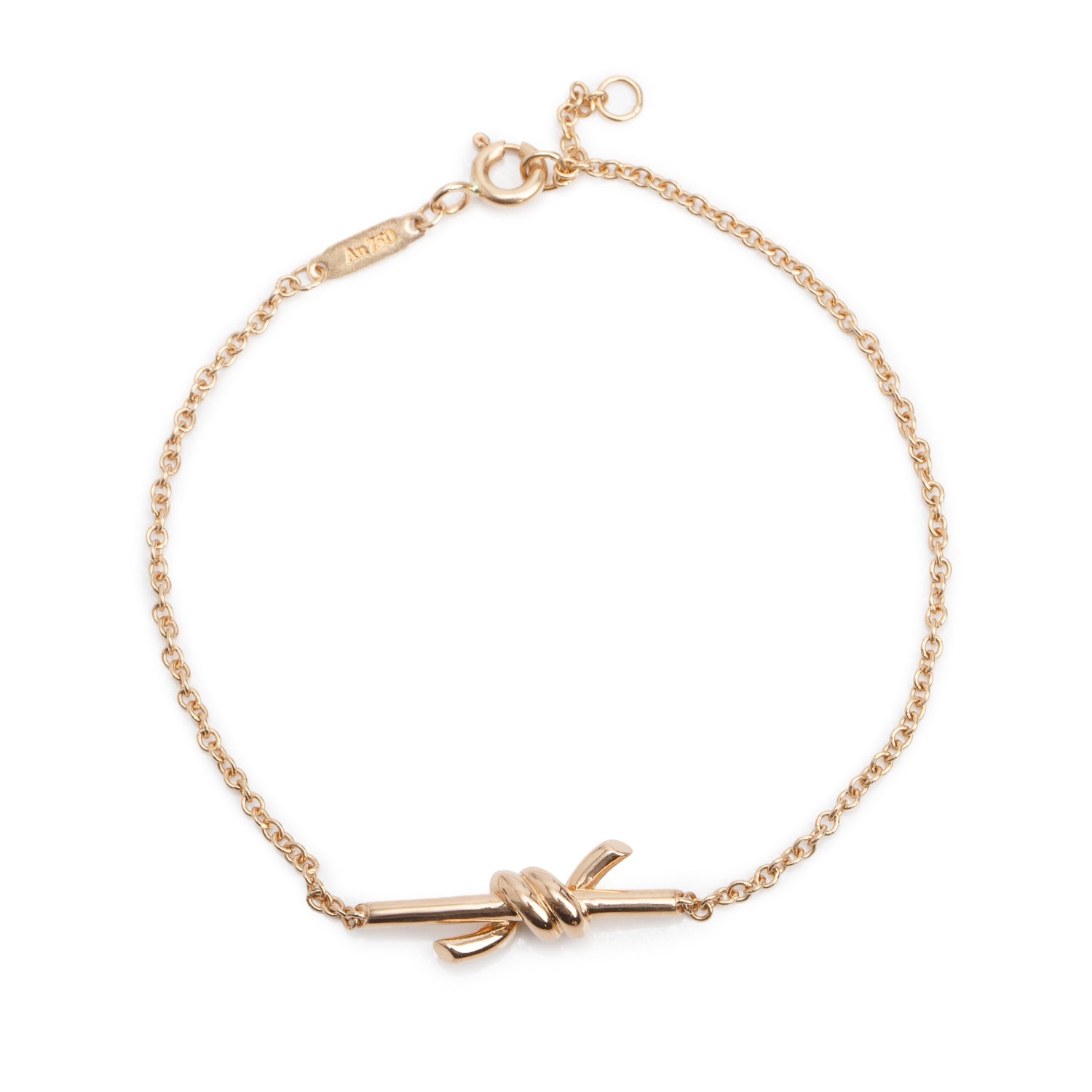Tiffany & Co. 18k Rose Gold Knot Chain Bracelet w/ Box