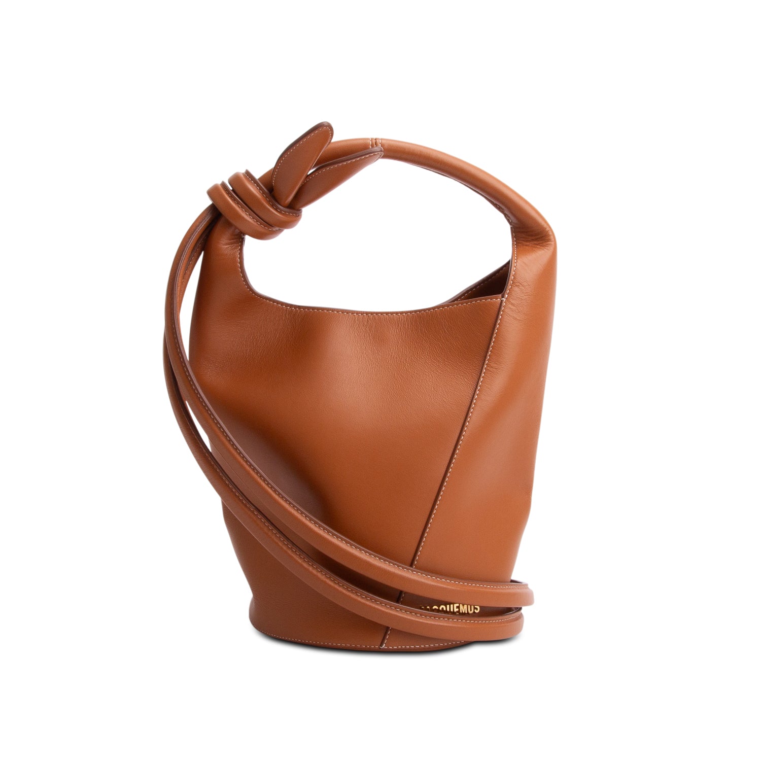 Jacquemus Brown Leather Le Petite Tourni Bucket Bag