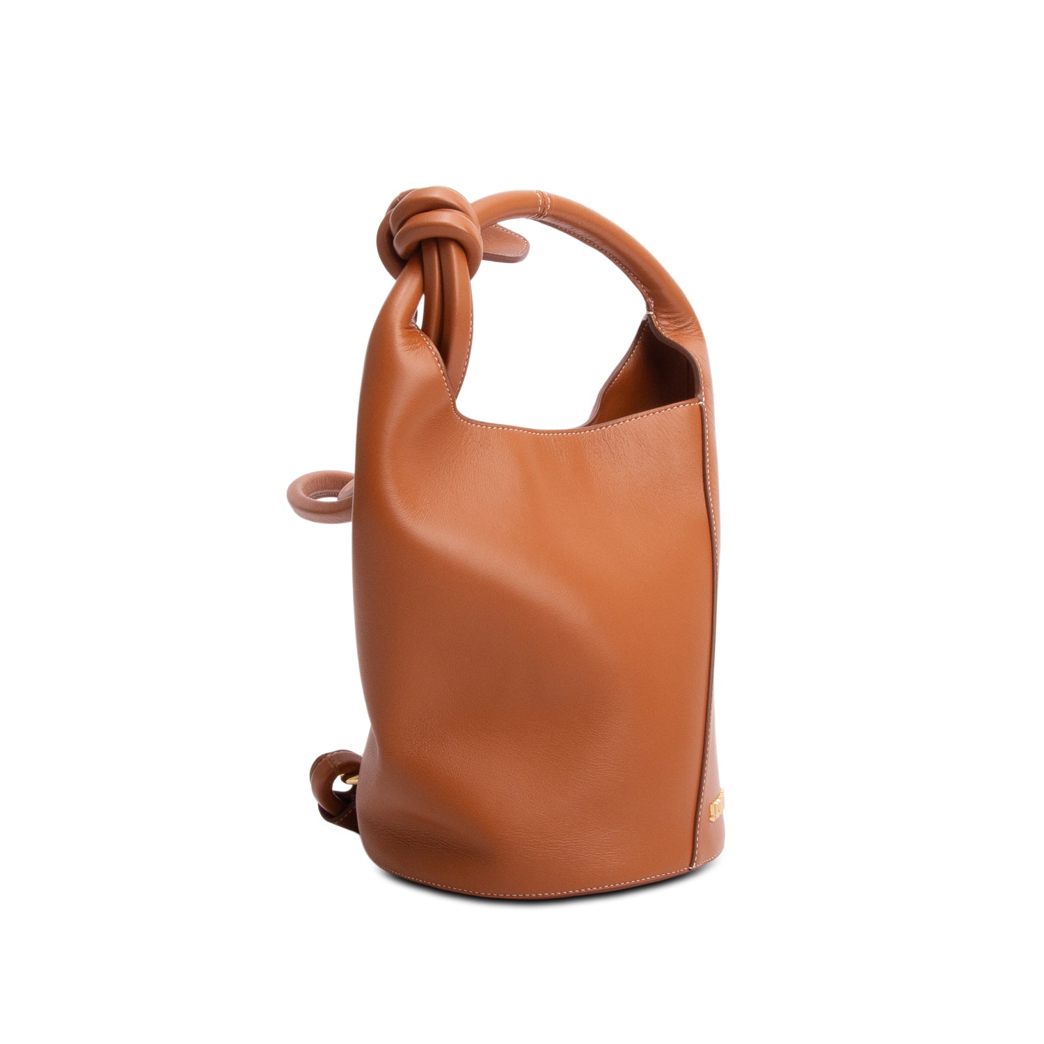 Jacquemus Brown Leather Le Petite Tourni Bucket Bag