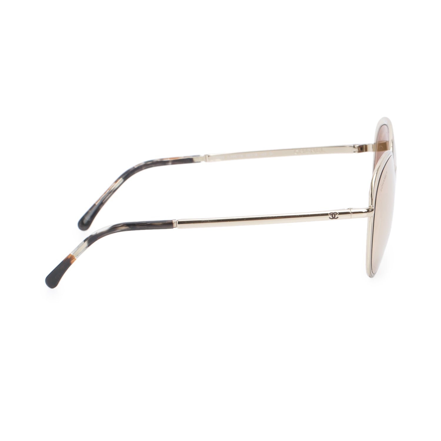 Chanel 4206 Silver Reflective Round Sunglasses w/ Case