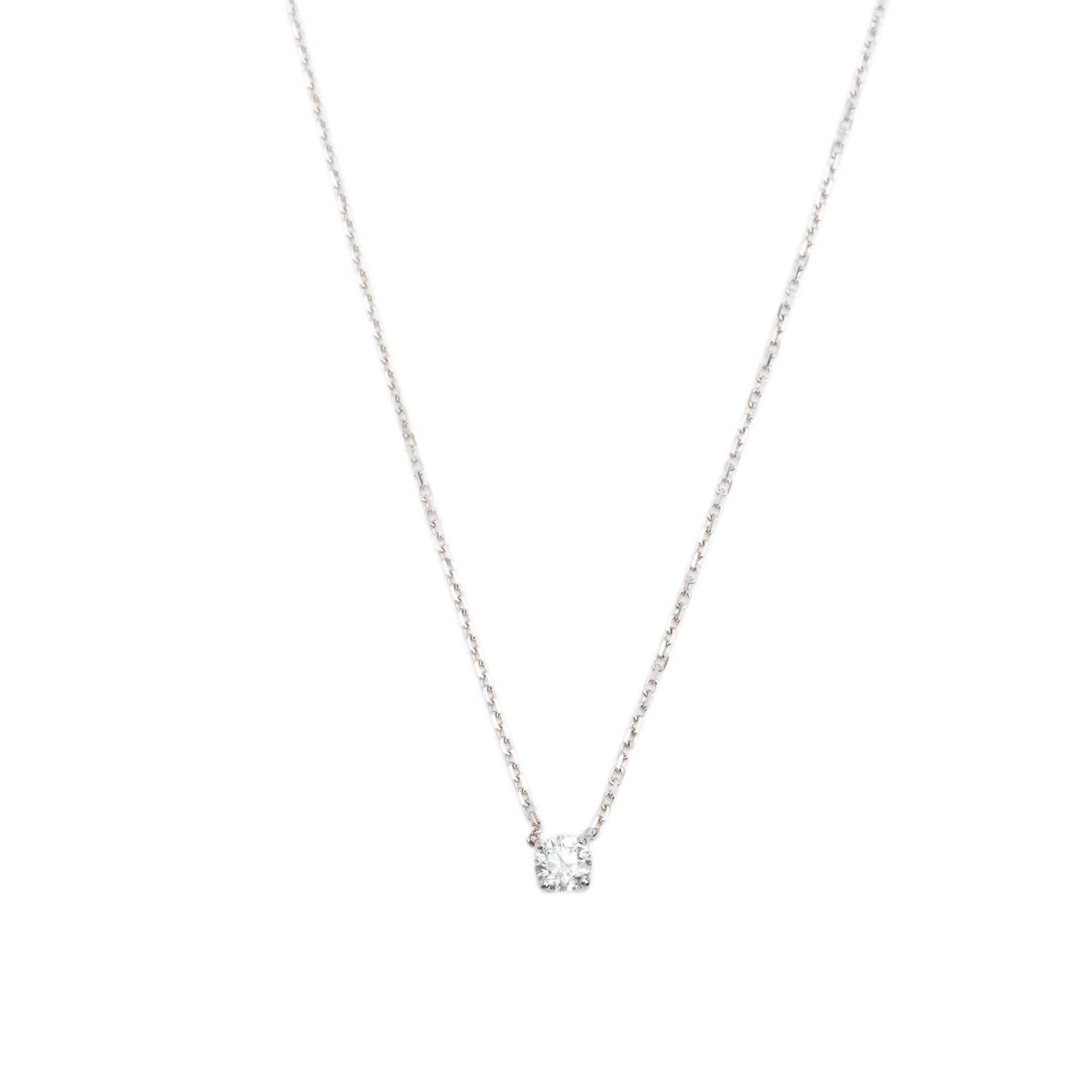 Cartier 2024 18k White Gold 1895 0.20 ct. Diamond Pendant Necklace w/ Box, Receipt, Certificate & GIA