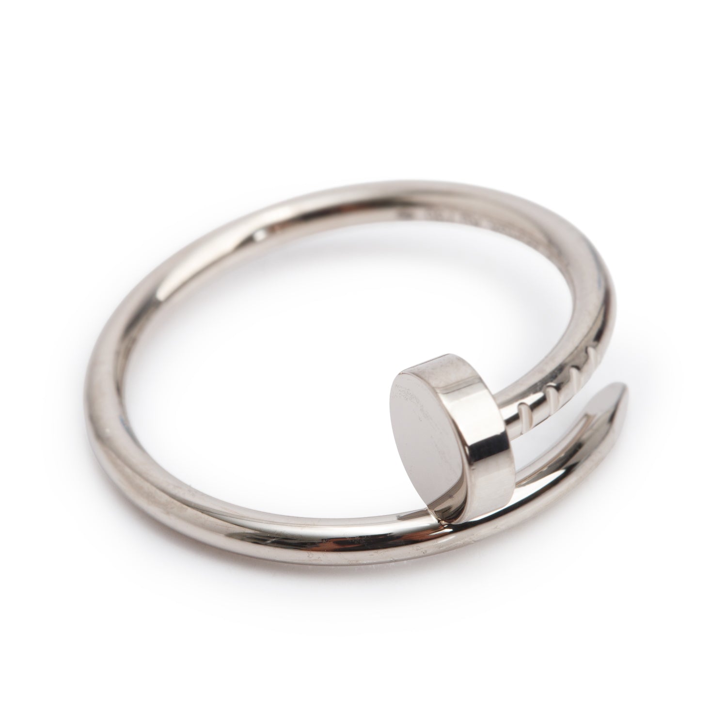 Cartier 2026 18k White Gold Juste Un Clou Ring, Small Model, Size 51 5.75 w/ Box, Receipt & Certificate