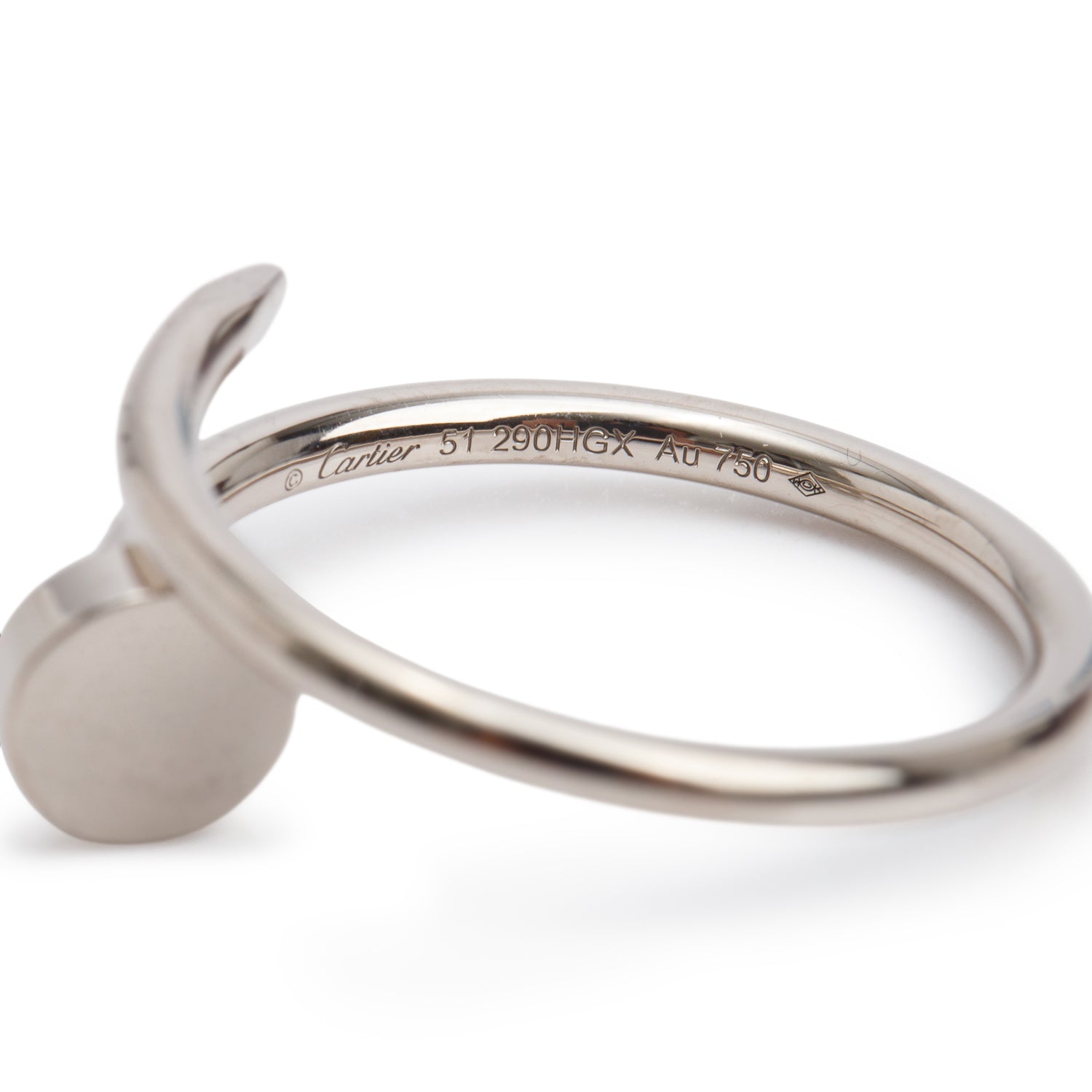 Cartier 2026 18k White Gold Juste Un Clou Ring, Small Model, Size 51 5.75 w/ Box, Receipt & Certificate