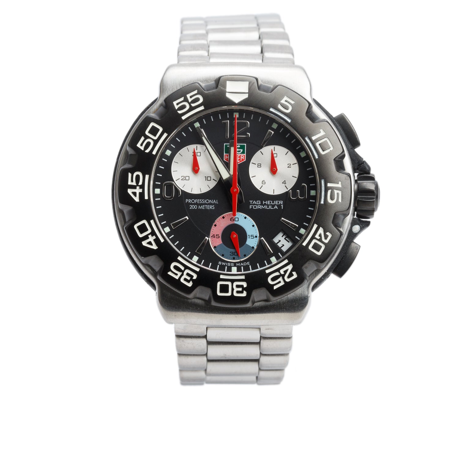 Tag Heuer Stainless Steel Formula 1 42 MM Chronograph Quartz Watch CAC1110-0 w/ Case & Papers