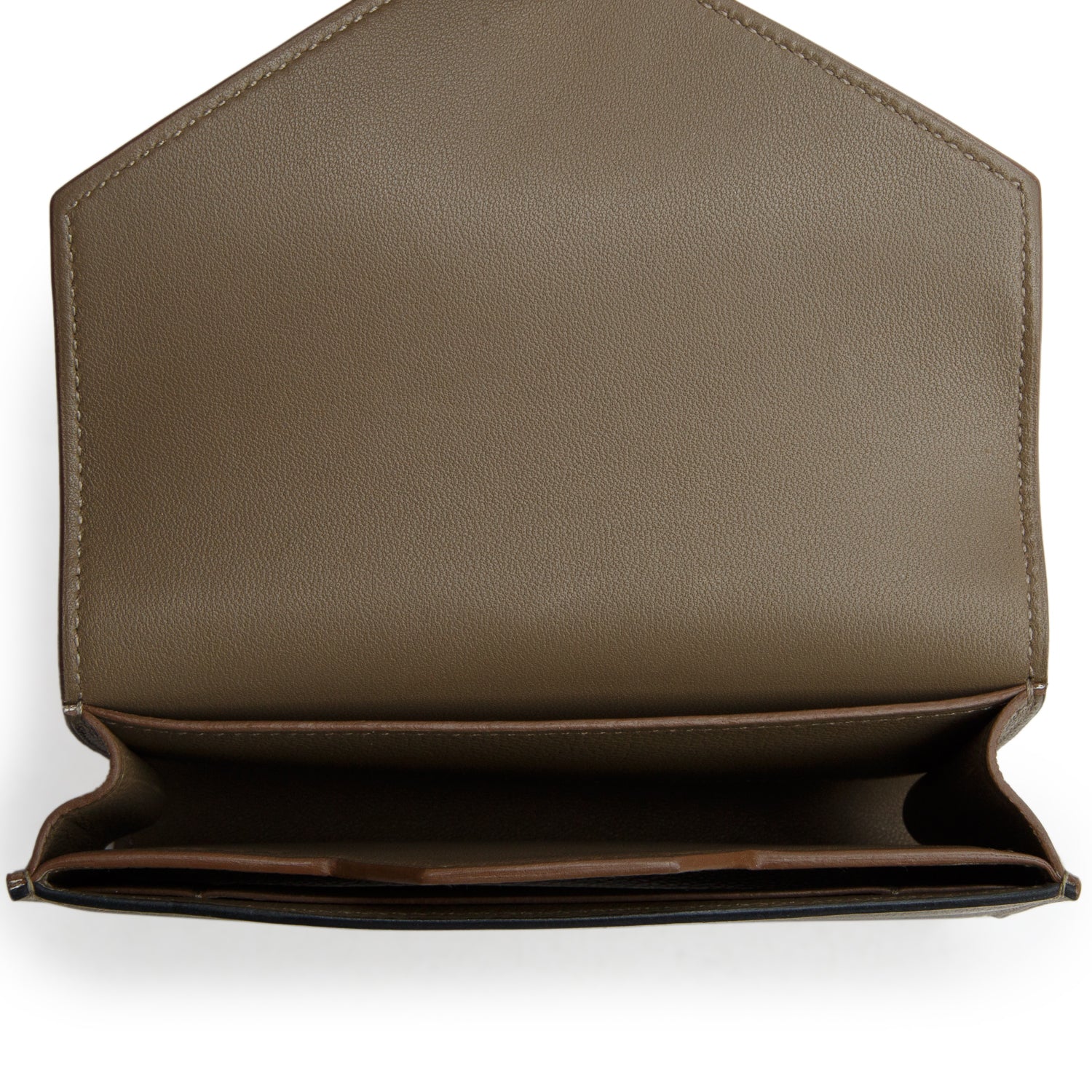 Hermes Etoupe Veau Evercolor Compact Wallet w/ Box, Pouch & Receipt